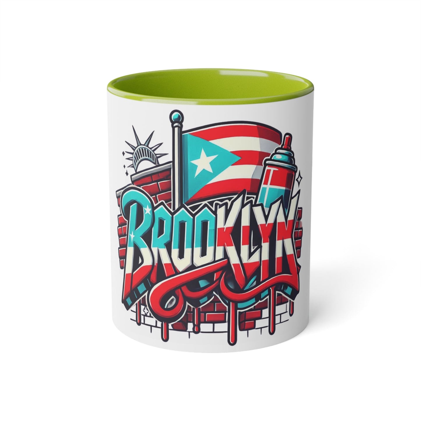 Herencia de Puerto Rico Brooklyn Street Art Mug, Perfect for Coffee Lovers, Urban Decor, Gift for New Yorkers, Retro Art Collectible - Metamorphosis Creations