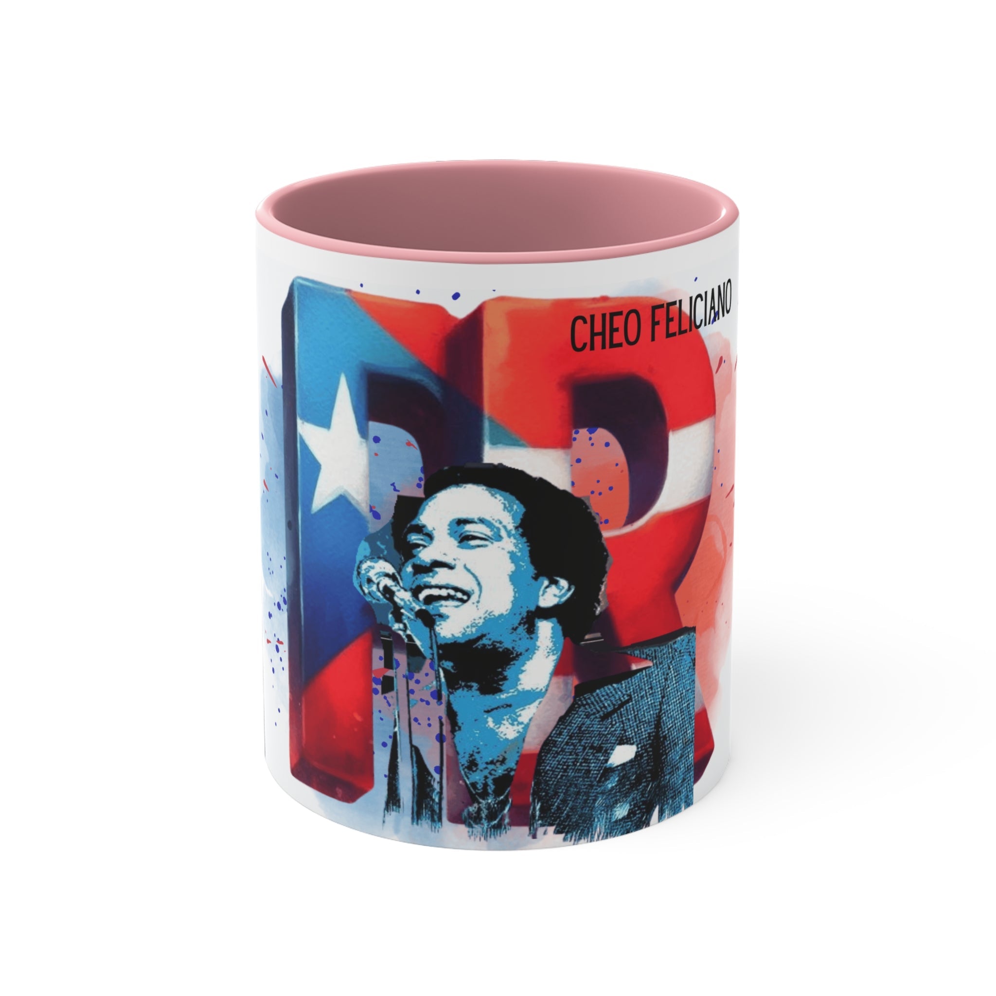 Herencia de Puerto Rico Colorful Accent Mug - Cheo Feliciano Tribute | Coffee Cup, Gift for Music Lovers, Puerto Rican Heritage, Vibrant Decor - Metamorphosis Creations