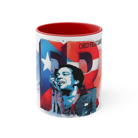 Herencia de Puerto Rico Colorful Accent Mug - Cheo Feliciano Tribute | Coffee Cup, Gift for Music Lovers, Puerto Rican Heritage, Vibrant Decor - Metamorphosis Creations