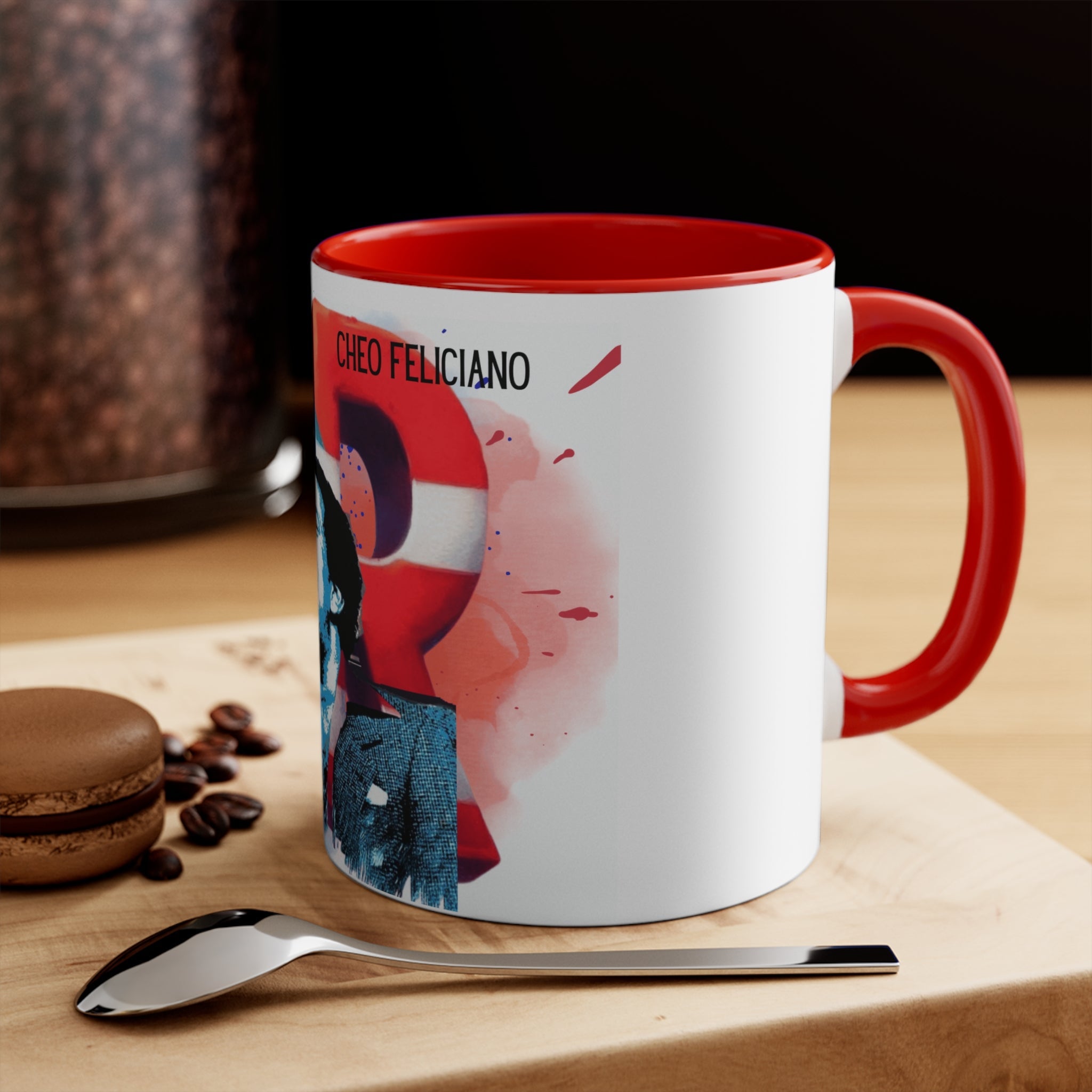 Herencia de Puerto Rico Colorful Accent Mug - Cheo Feliciano Tribute | Coffee Cup, Gift for Music Lovers, Puerto Rican Heritage, Vibrant Decor - Metamorphosis Creations