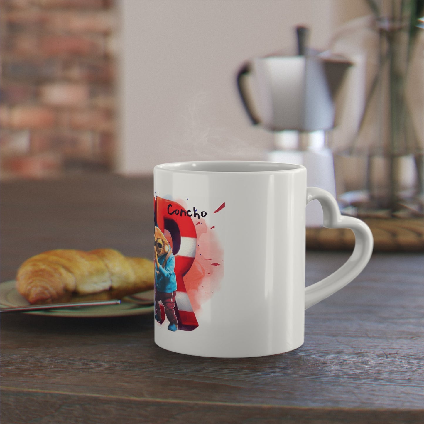 Herencia de Puerto Rico Concho Heart - Shaped Puerto Rican Mug, Gift for Him/Her, Coffee Lover Cup, Unique Home Decor, Ideal for Birthdays/Weddings - Metamorphosis Creations
