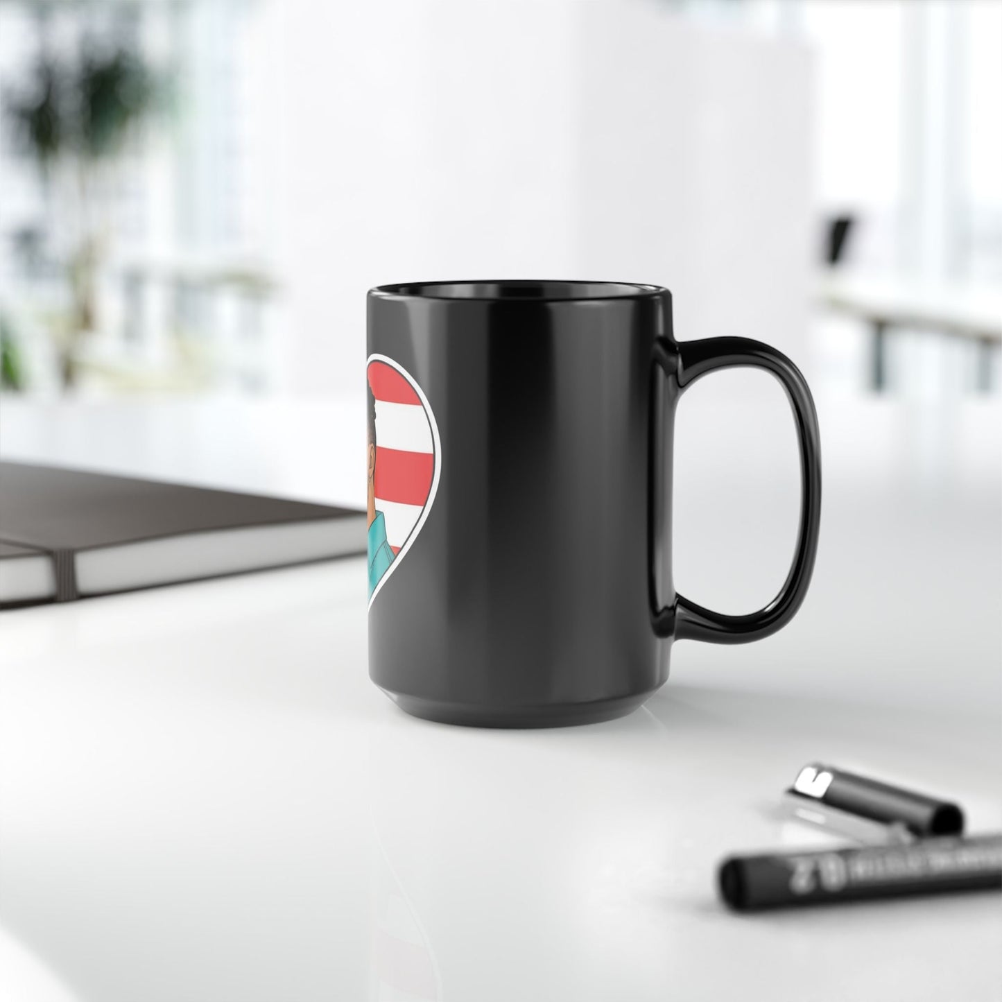 Herencia de Puerto Rico Mug Patriotic Heart Black Mug, 15oz - Perfect Gift for Puerto Rican Culture Lovers, Coffee Mug, Unique Tea Cup, Custom Drinkware, Heritage [...] - Metamorphosis Creations