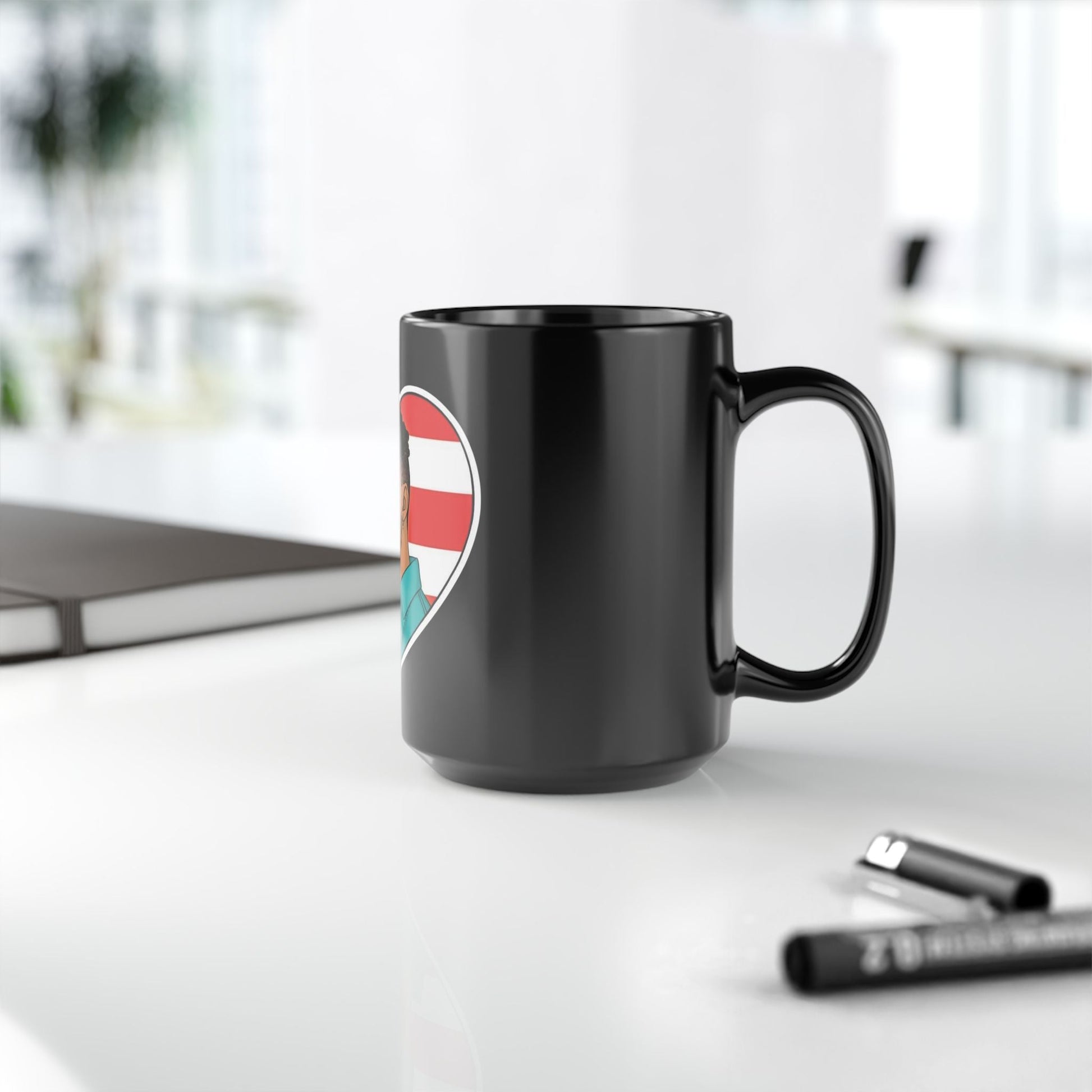 Herencia de Puerto Rico Mug Patriotic Heart Black Mug, 15oz - Perfect Gift for Puerto Rican Culture Lovers, Coffee Mug, Unique Tea Cup, Custom Drinkware, Heritage [...] - Metamorphosis Creations