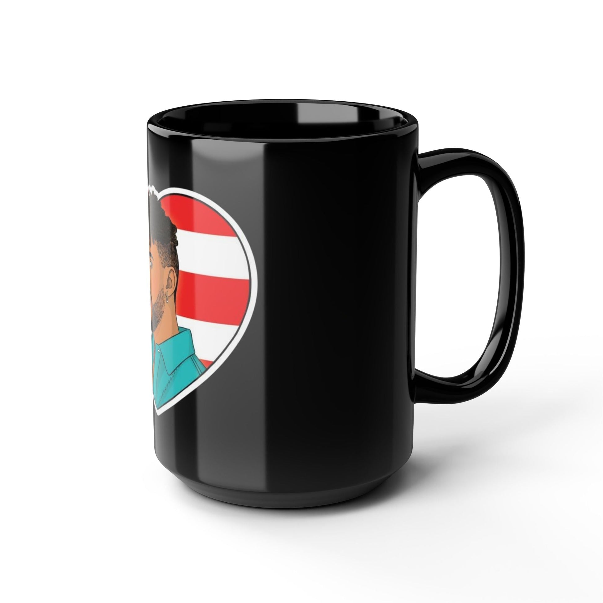 Herencia de Puerto Rico Mug Patriotic Heart Black Mug, 15oz - Perfect Gift for Puerto Rican Culture Lovers, Coffee Mug, Unique Tea Cup, Custom Drinkware, Heritage [...] - Metamorphosis Creations