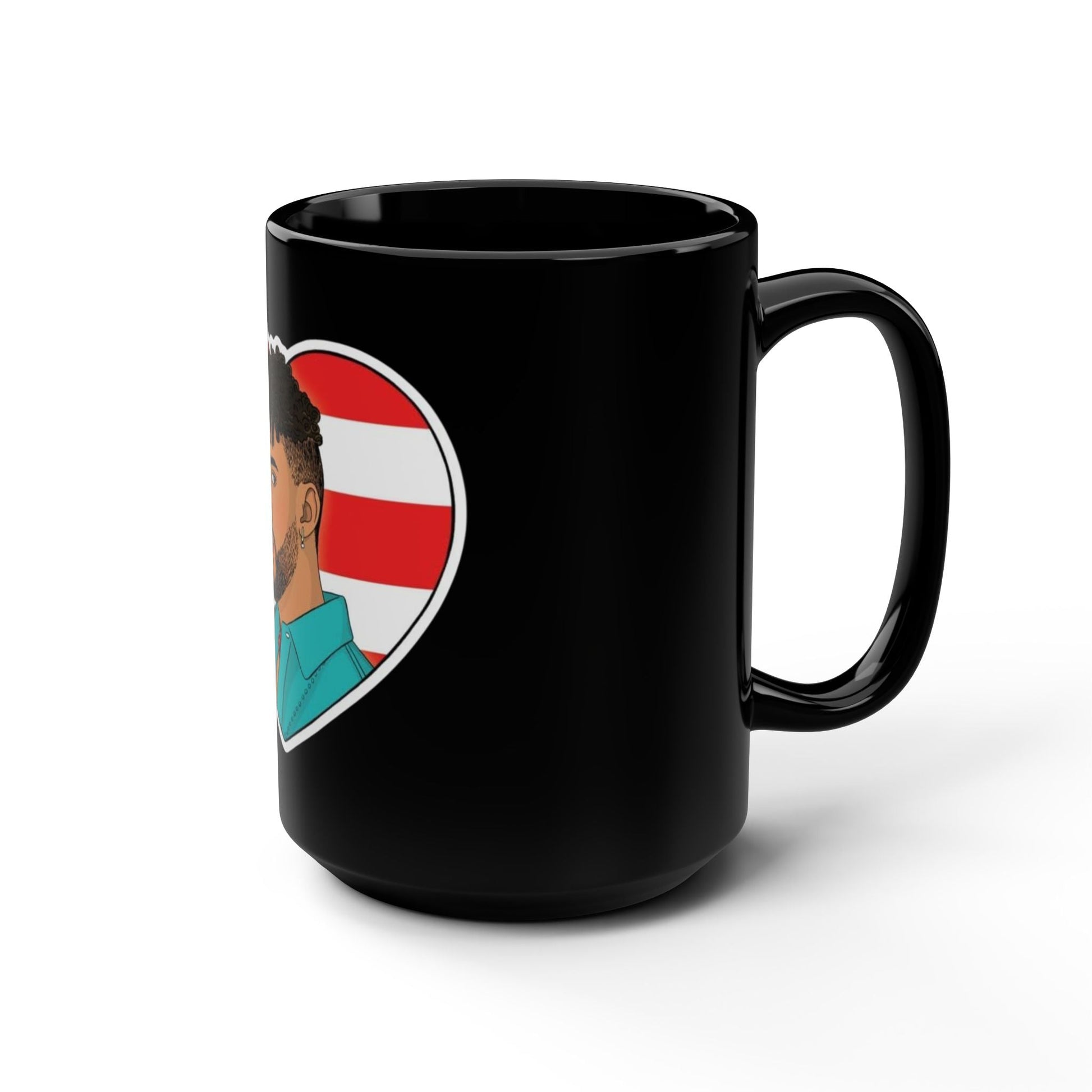 Herencia de Puerto Rico Mug Patriotic Heart Black Mug, 15oz - Perfect Gift for Puerto Rican Culture Lovers, Coffee Mug, Unique Tea Cup, Custom Drinkware, Heritage [...] - Metamorphosis Creations