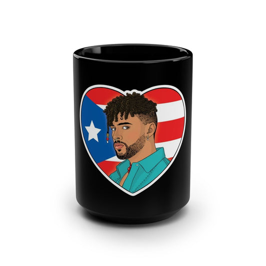 Herencia de Puerto Rico Mug Patriotic Heart Black Mug, 15oz - Perfect Gift for Puerto Rican Culture Lovers, Coffee Mug, Unique Tea Cup, Custom Drinkware, Heritage [...] - Metamorphosis Creations
