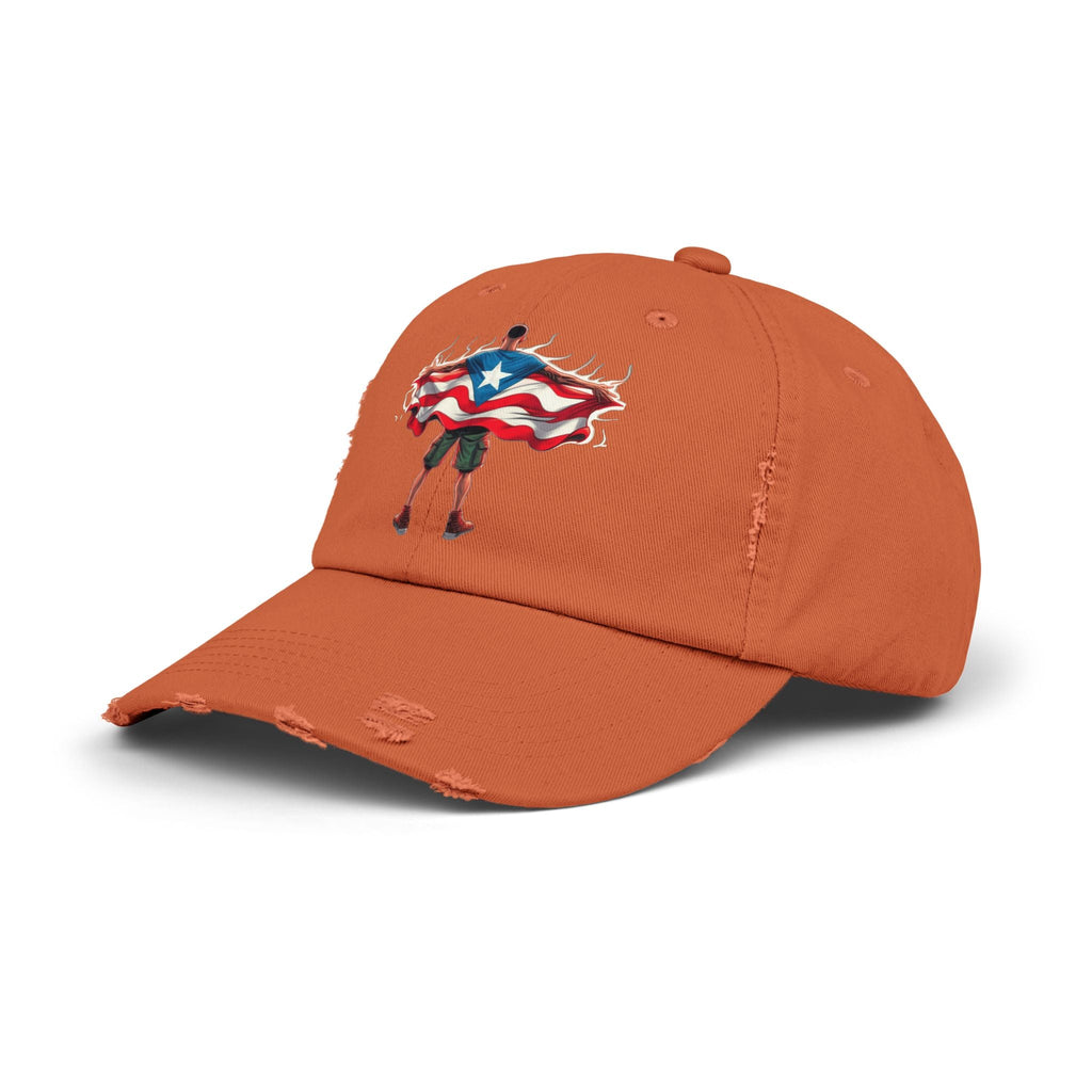 Heroic Puerto Rican Distressed Cap | Unisex Cap for Casual Style, Independence Day, Travel, Festival, Gift - Metamorphosis Creations