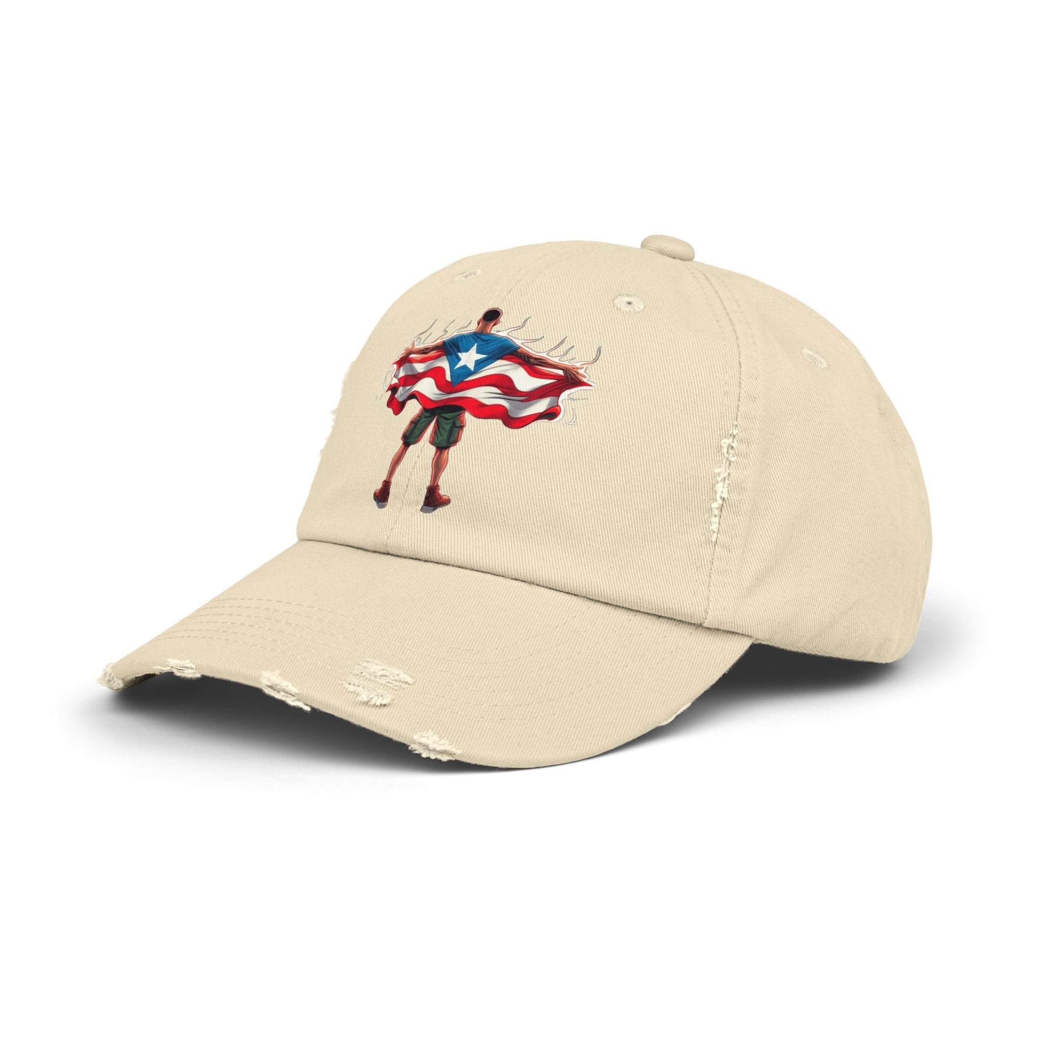 Heroic Puerto Rican Distressed Cap | Unisex Cap for Casual Style, Independence Day, Travel, Festival, Gift - Metamorphosis Creations