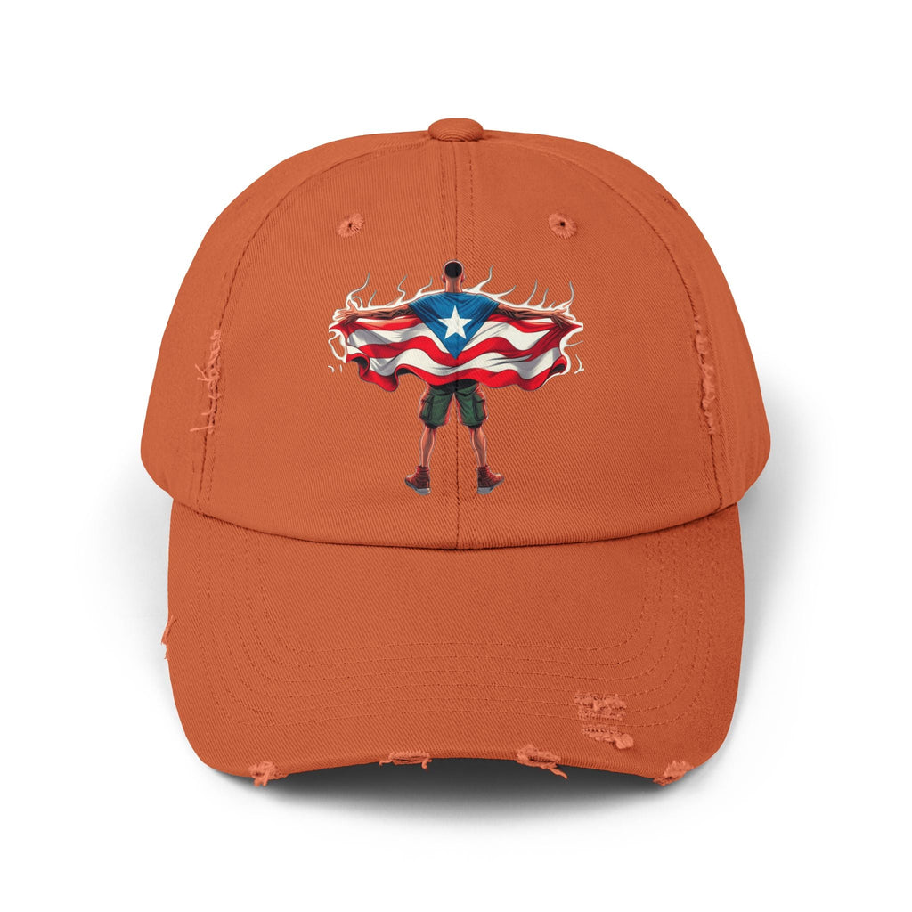 Heroic Puerto Rican Distressed Cap | Unisex Cap for Casual Style, Independence Day, Travel, Festival, Gift - Metamorphosis Creations