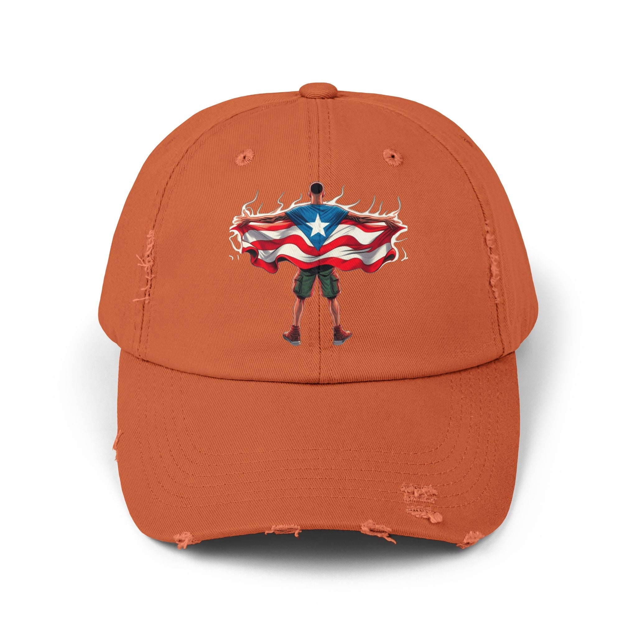 Heroic Puerto Rican Distressed Cap | Unisex Cap for Casual Style, Independence Day, Travel, Festival, Gift - Metamorphosis Creations