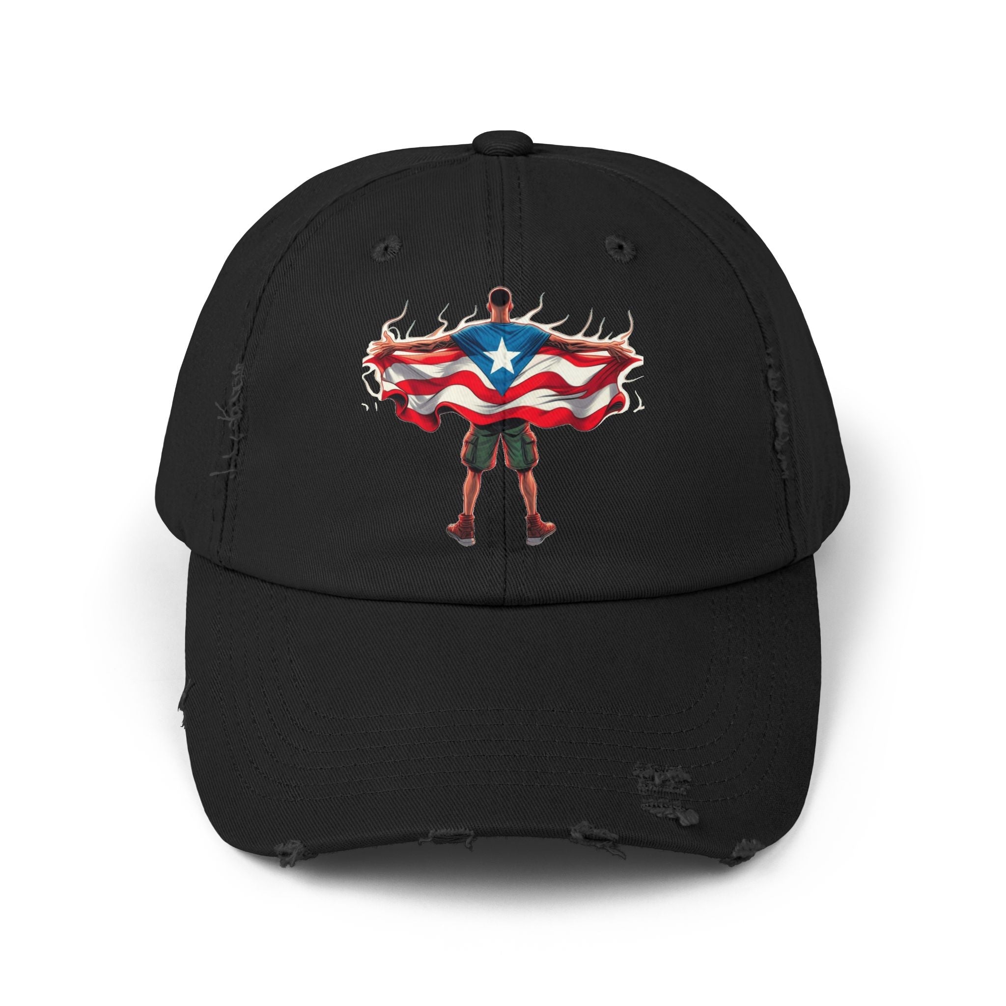 Heroic Puerto Rican Distressed Cap | Unisex Cap for Casual Style, Independence Day, Travel, Festival, Gift - Metamorphosis Creations