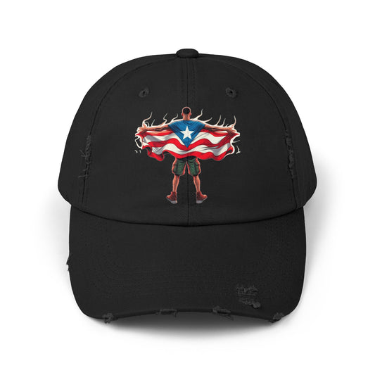 Heroic Puerto Rican Distressed Cap | Unisex Cap for Casual Style, Independence Day, Travel, Festival, Gift - Metamorphosis Creations