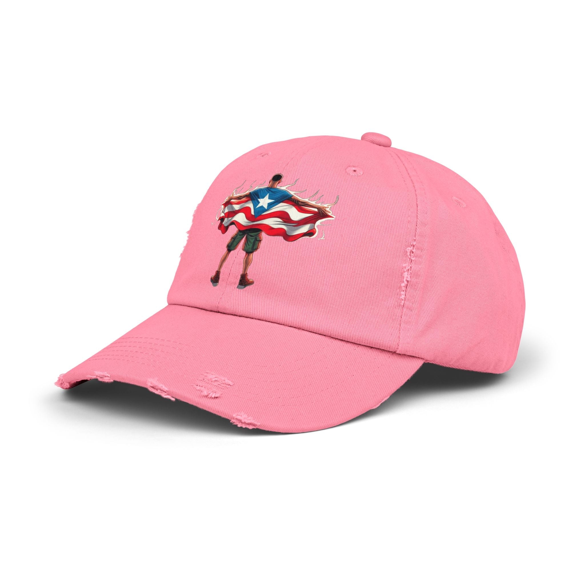 Heroic Puerto Rican Distressed Cap | Unisex Cap for Casual Style, Independence Day, Travel, Festival, Gift - Metamorphosis Creations