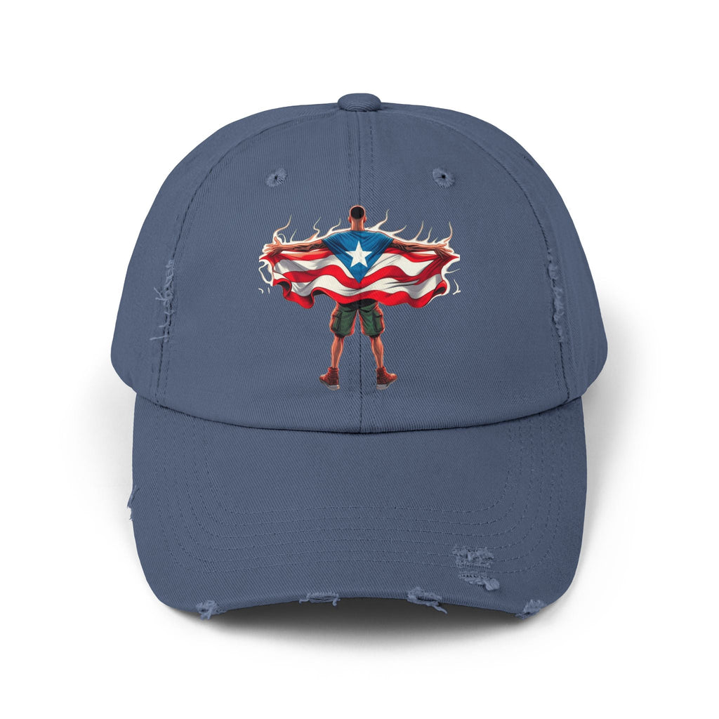 Heroic Puerto Rican Distressed Cap | Unisex Cap for Casual Style, Independence Day, Travel, Festival, Gift - Metamorphosis Creations