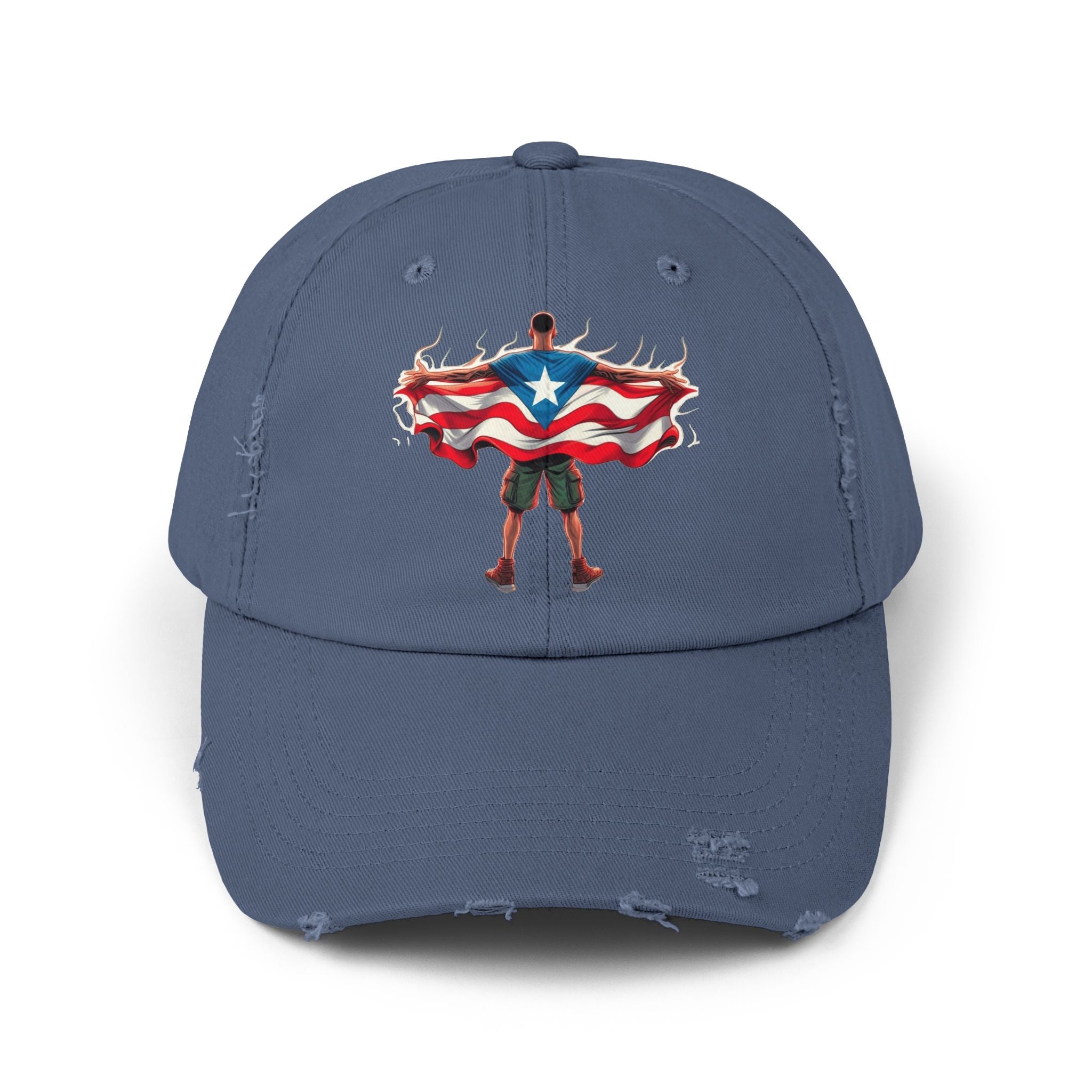 Heroic Puerto Rican Distressed Cap | Unisex Cap for Casual Style, Independence Day, Travel, Festival, Gift - Metamorphosis Creations