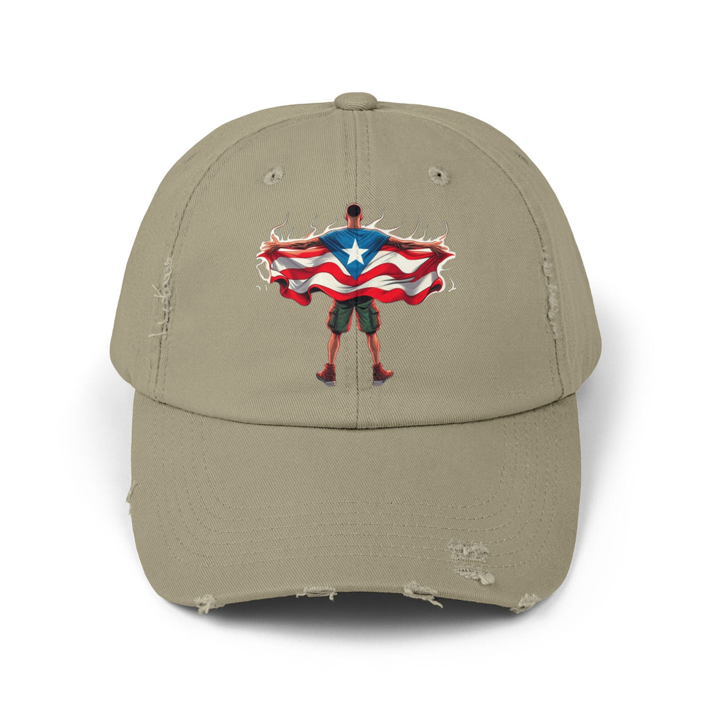 Heroic Puerto Rican Distressed Cap | Unisex Cap for Casual Style, Independence Day, Travel, Festival, Gift - Metamorphosis Creations