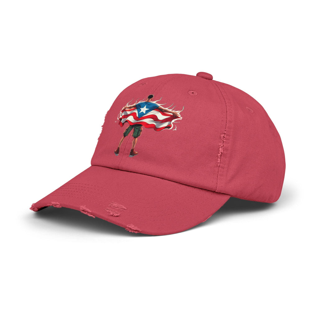 Heroic Puerto Rican Distressed Cap | Unisex Cap for Casual Style, Independence Day, Travel, Festival, Gift - Metamorphosis Creations
