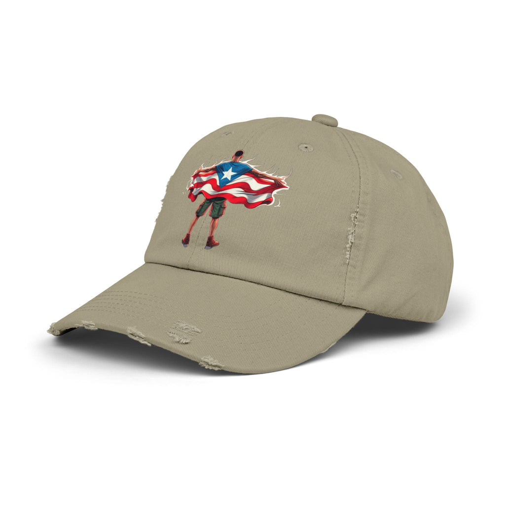 Heroic Puerto Rican Distressed Cap | Unisex Cap for Casual Style, Independence Day, Travel, Festival, Gift - Metamorphosis Creations