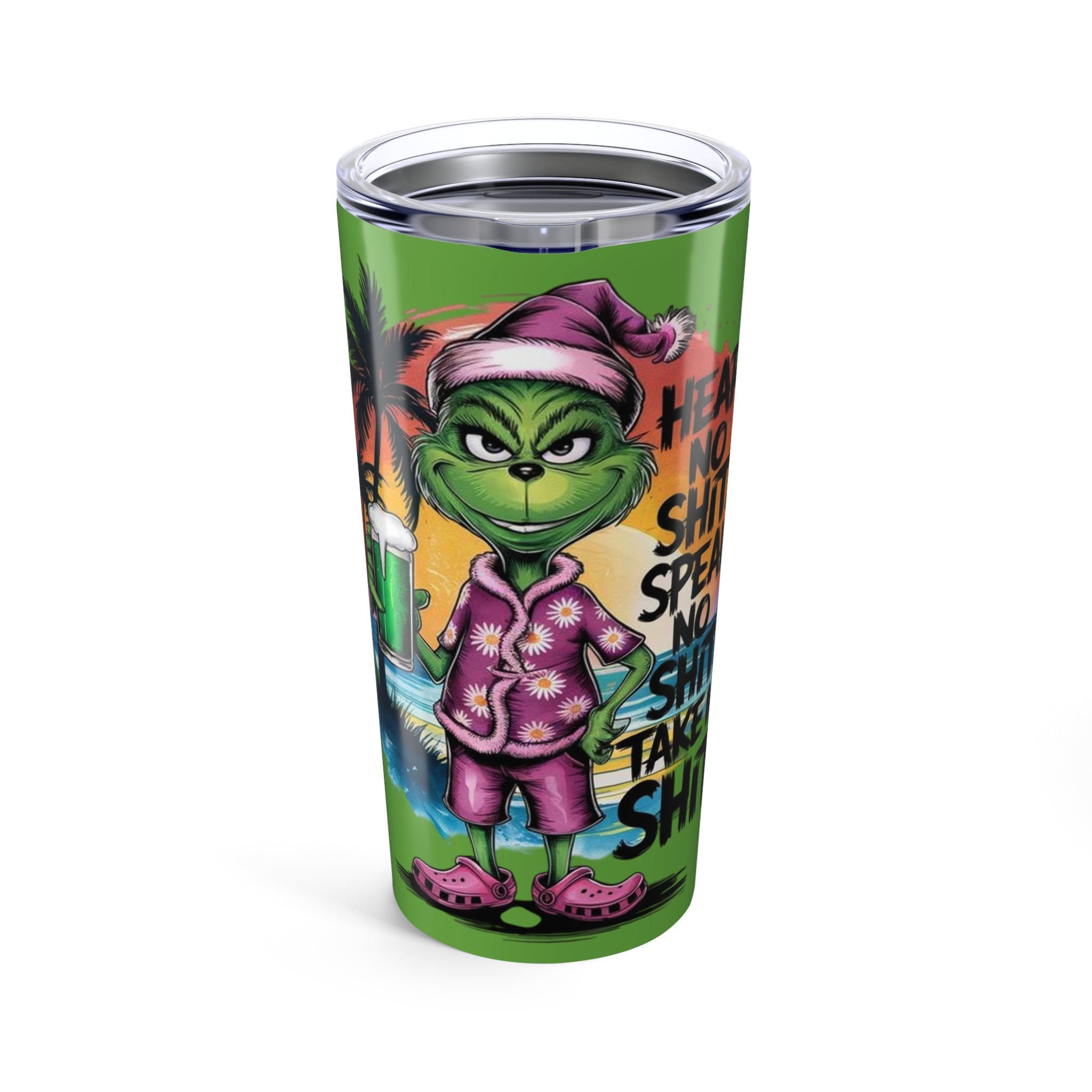 Holiday Grinch Tumbler 20oz, Funny Travel Mug, Christmas Gift, Personalized Drinkware, Eco - Friendly Style - Metamorphosis Creations