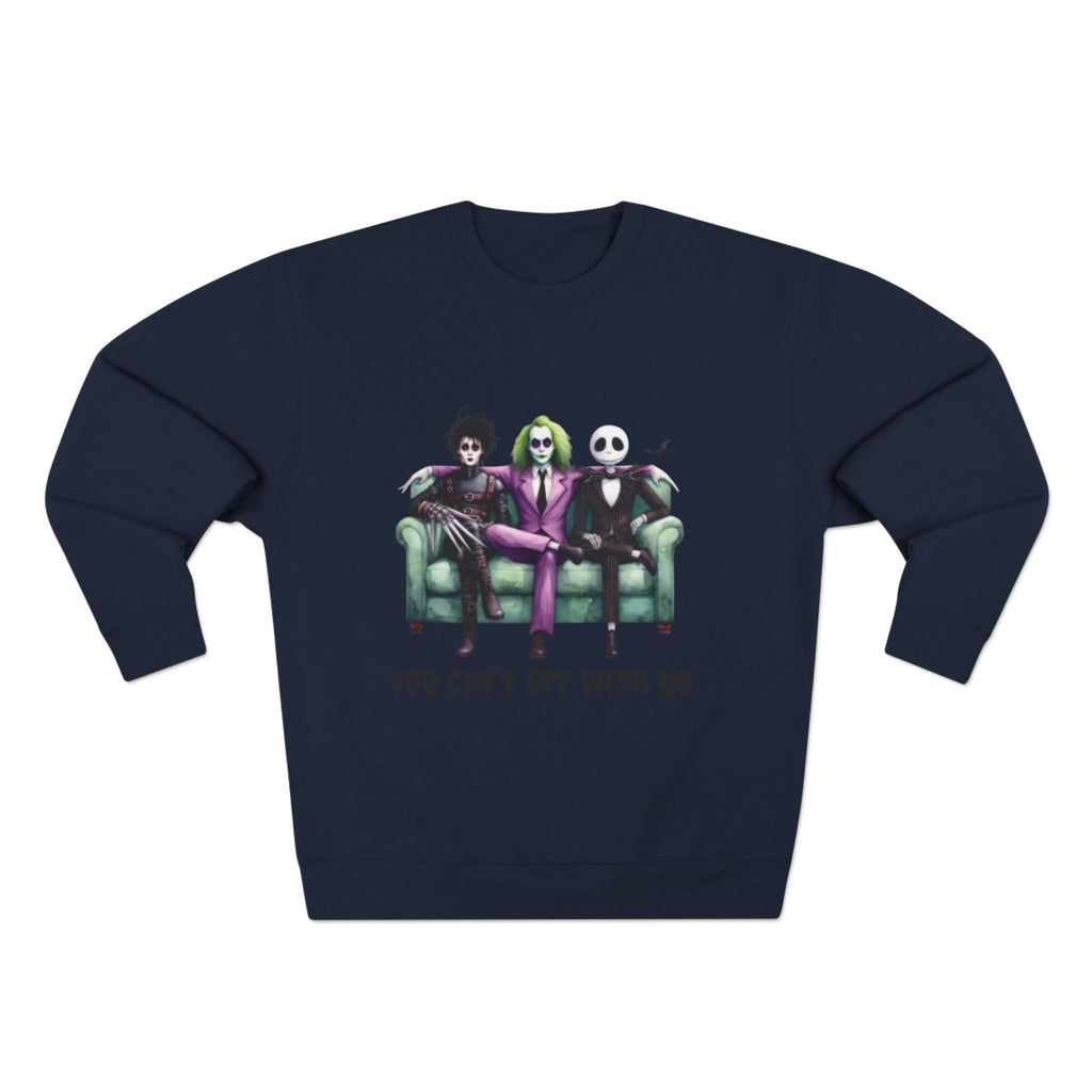Horror Lover Sweetshirt Unisex Crewneck Sweatshirt - 'You Can't Sit With Us' Halloween Vibe, Cozy Gift for Fans, Fun Casual Wear, Perfect for Fall, Spooky [...] - Metamorphosis Creations