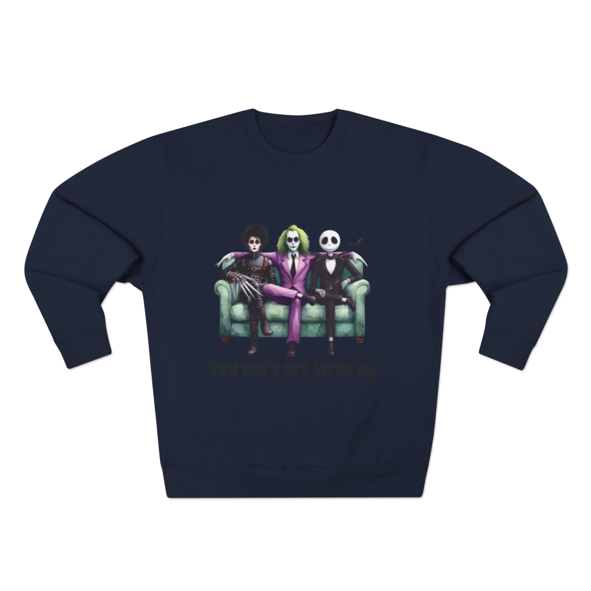 Horror Lover Sweetshirt Unisex Crewneck Sweatshirt - 'You Can't Sit With Us' Halloween Vibe, Cozy Gift for Fans, Fun Casual Wear, Perfect for Fall, Spooky [...] - Metamorphosis Creations