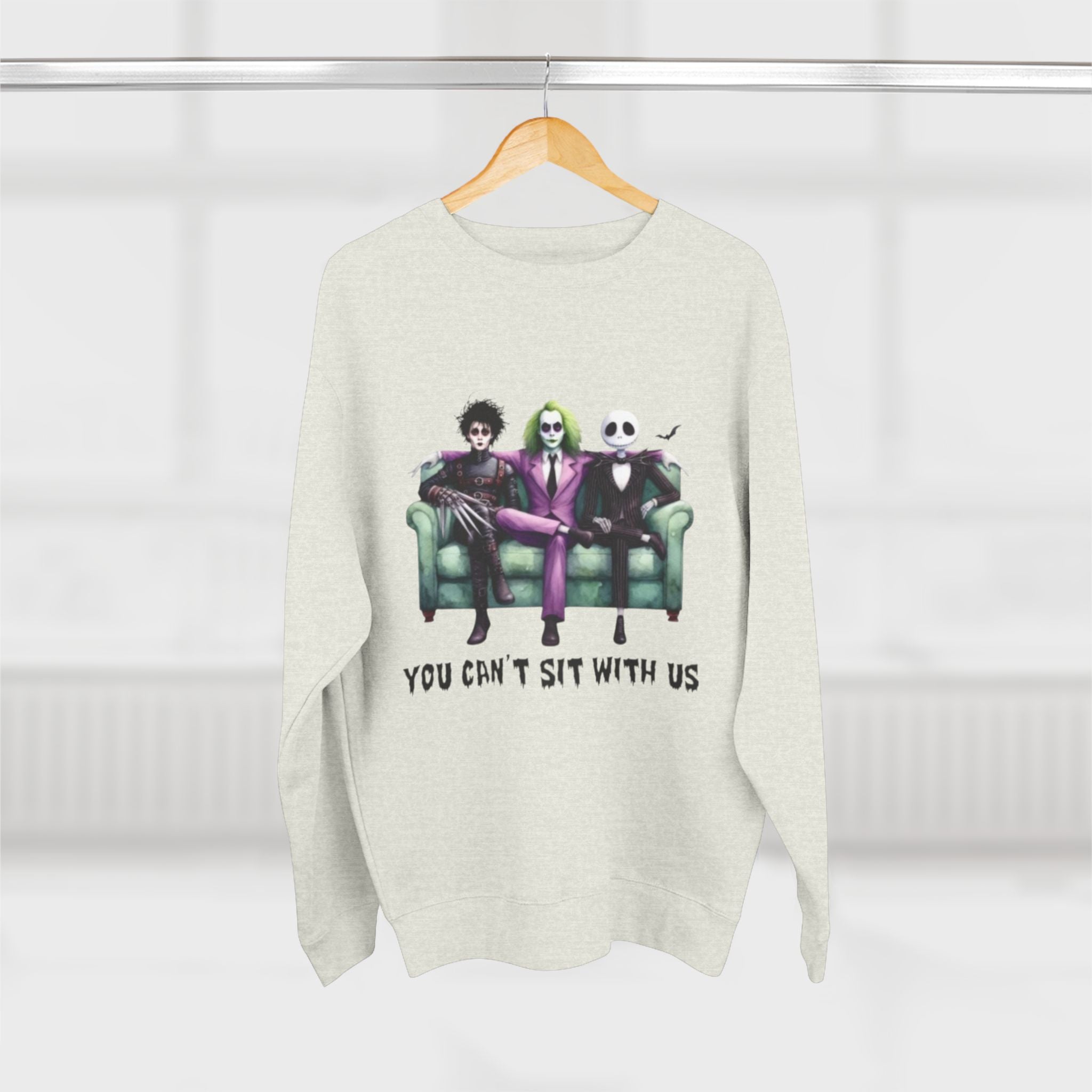 Horror Lover Sweetshirt Unisex Crewneck Sweatshirt - 'You Can't Sit With Us' Halloween Vibe, Cozy Gift for Fans, Fun Casual Wear, Perfect for Fall, Spooky [...] - Metamorphosis Creations