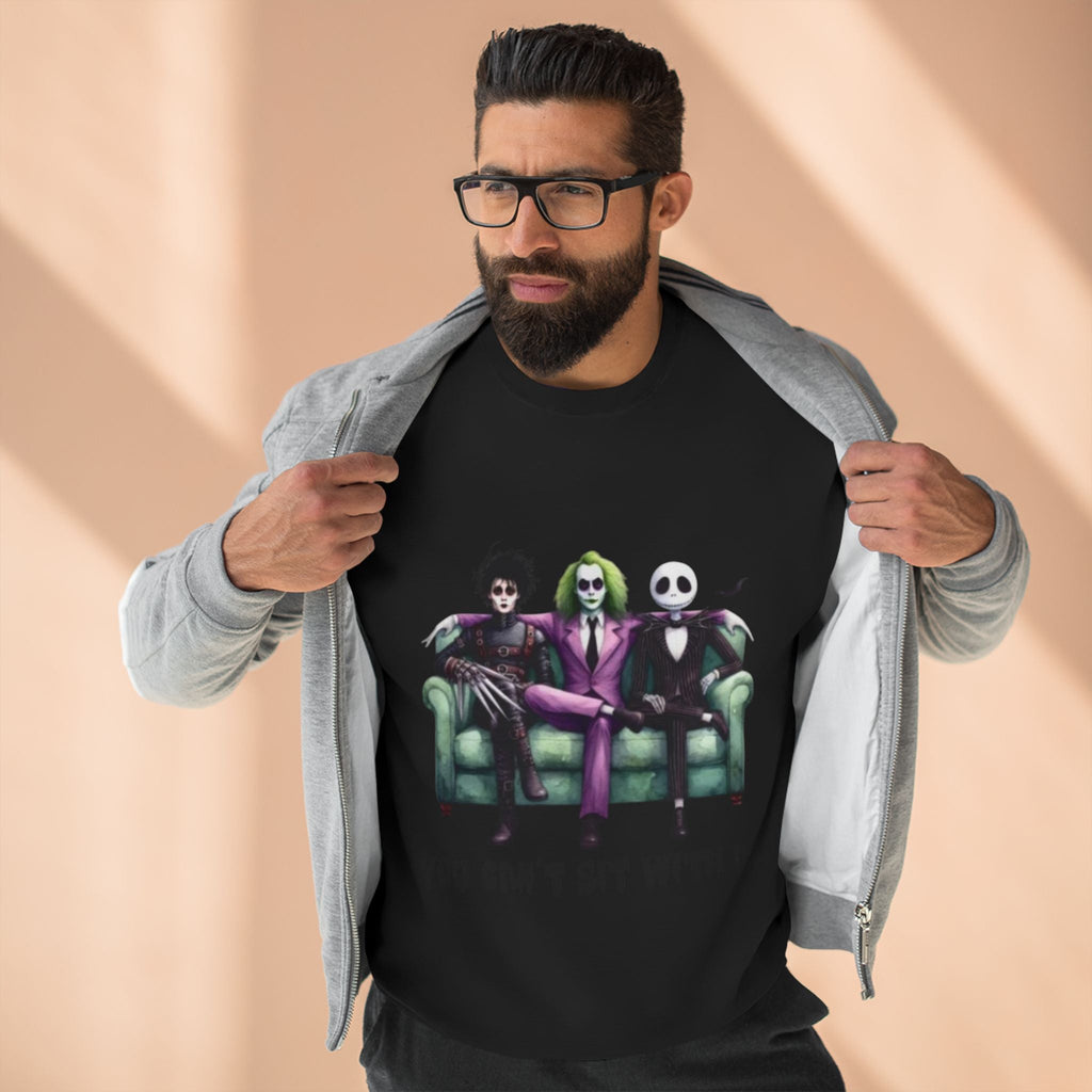 Horror Lover Sweetshirt Unisex Crewneck Sweatshirt - 'You Can't Sit With Us' Halloween Vibe, Cozy Gift for Fans, Fun Casual Wear, Perfect for Fall, Spooky [...] - Metamorphosis Creations