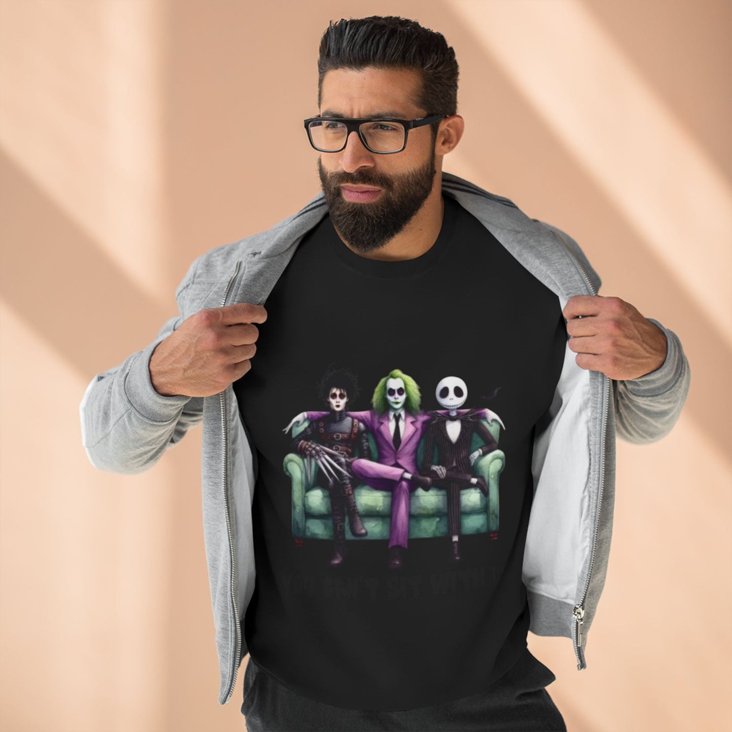 Horror Lover Sweetshirt Unisex Crewneck Sweatshirt - 'You Can't Sit With Us' Halloween Vibe, Cozy Gift for Fans, Fun Casual Wear, Perfect for Fall, Spooky [...] - Metamorphosis Creations