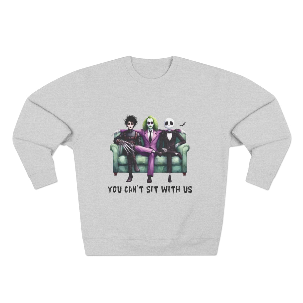Horror Lover Sweetshirt Unisex Crewneck Sweatshirt - 'You Can't Sit With Us' Halloween Vibe, Cozy Gift for Fans, Fun Casual Wear, Perfect for Fall, Spooky [...] - Metamorphosis Creations