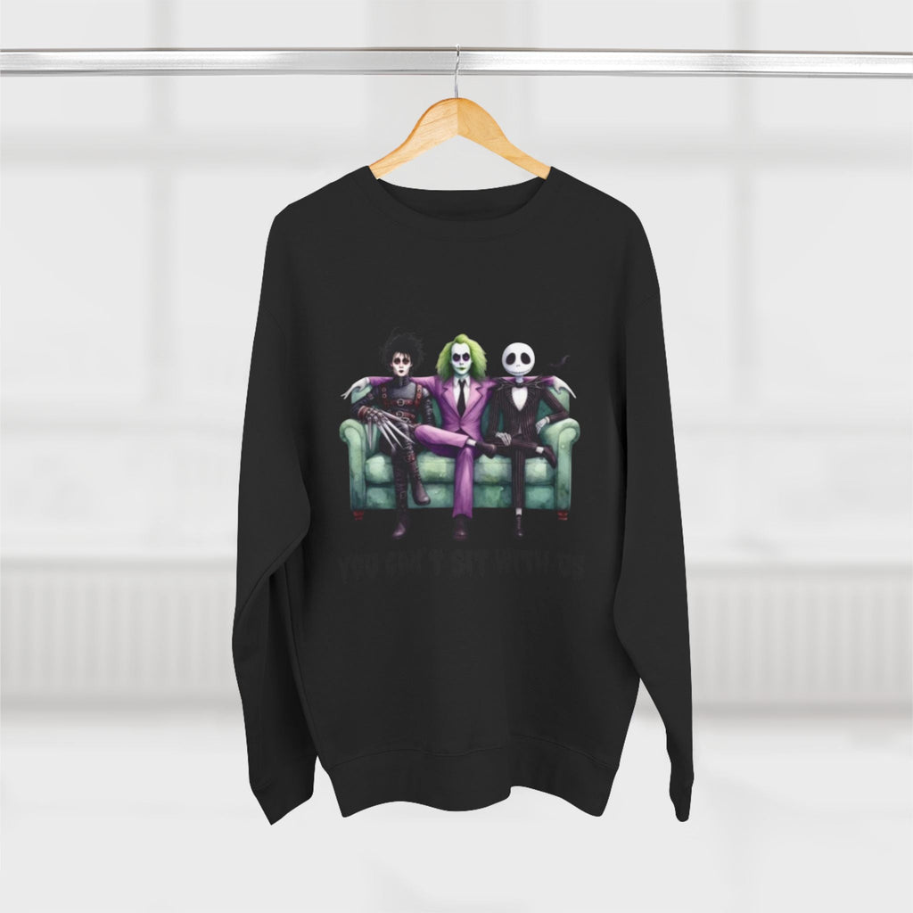 Horror Lover Sweetshirt Unisex Crewneck Sweatshirt - 'You Can't Sit With Us' Halloween Vibe, Cozy Gift for Fans, Fun Casual Wear, Perfect for Fall, Spooky [...] - Metamorphosis Creations