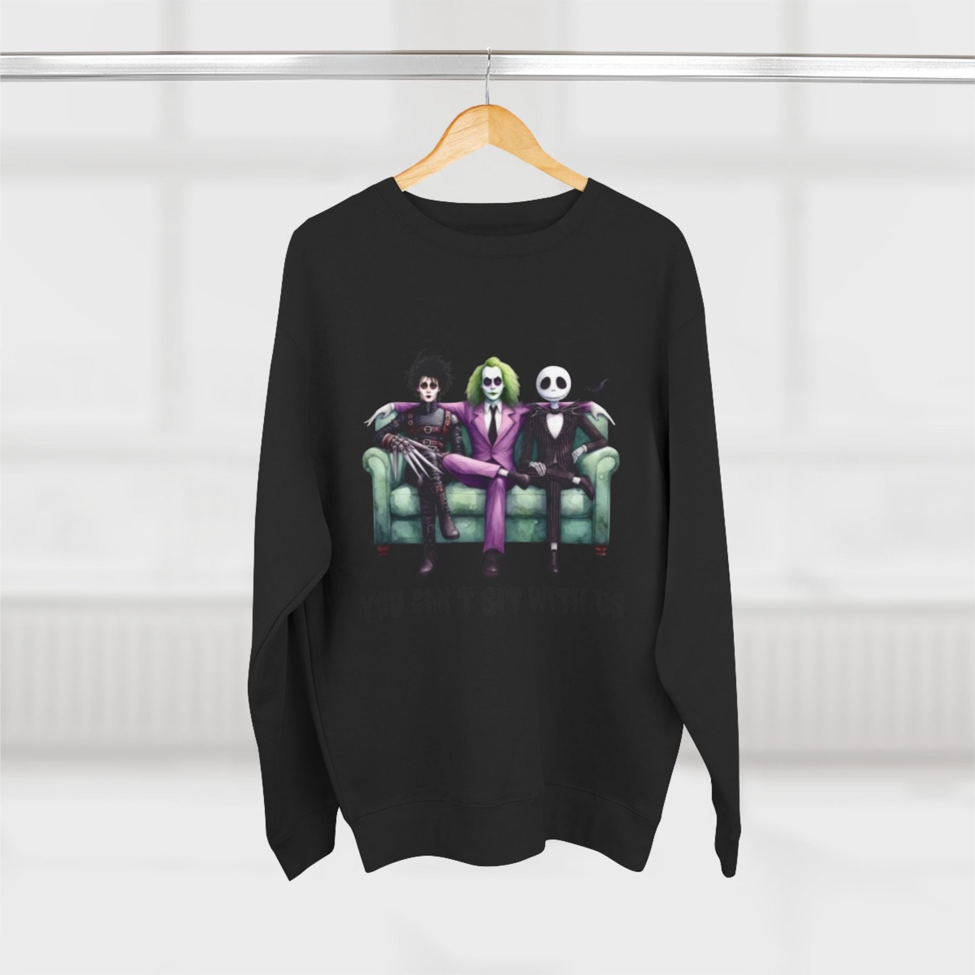 Horror Lover Sweetshirt Unisex Crewneck Sweatshirt - 'You Can't Sit With Us' Halloween Vibe, Cozy Gift for Fans, Fun Casual Wear, Perfect for Fall, Spooky [...] - Metamorphosis Creations