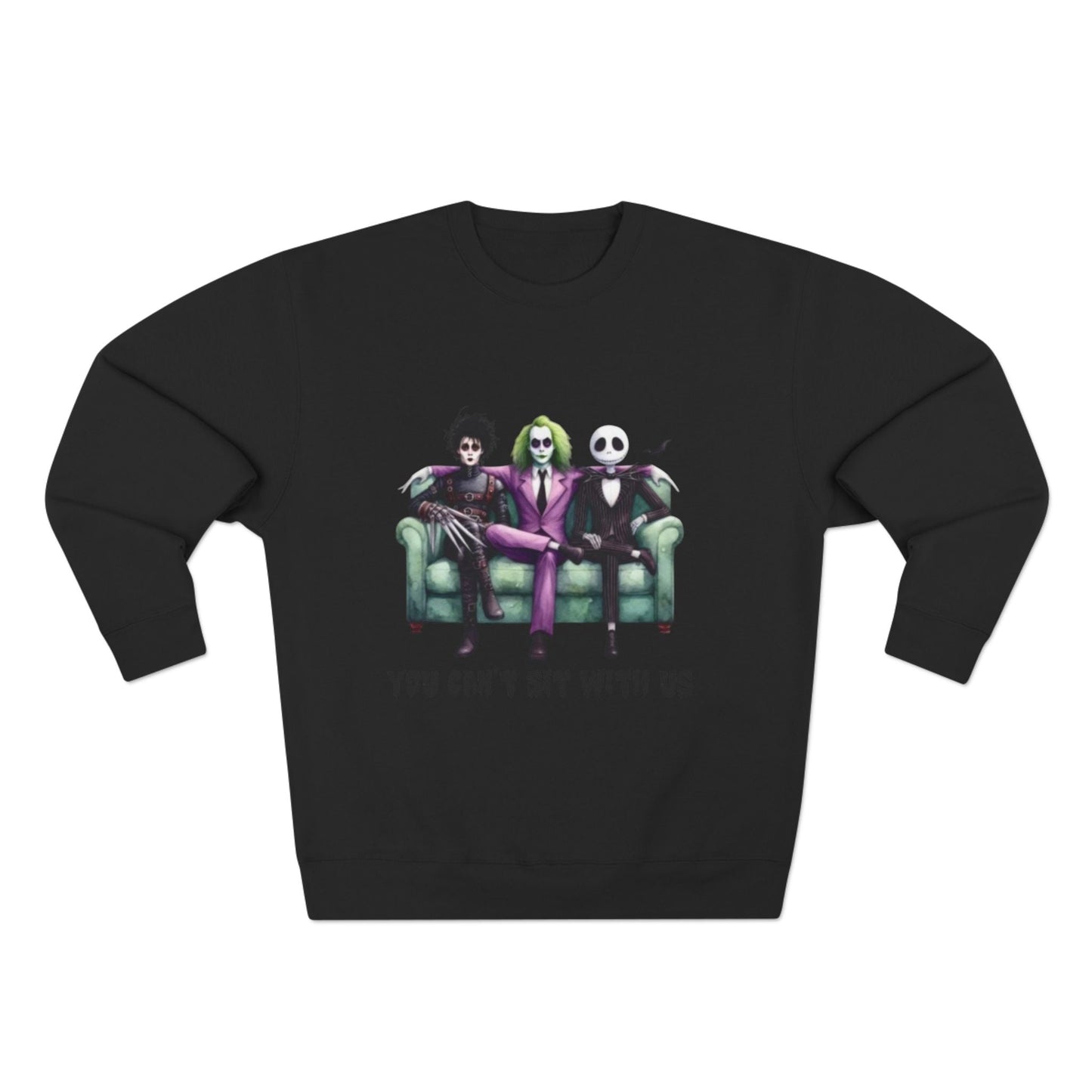 Horror Lover Sweetshirt Unisex Crewneck Sweatshirt - 'You Can't Sit With Us' Halloween Vibe, Cozy Gift for Fans, Fun Casual Wear, Perfect for Fall, Spooky [...] - Metamorphosis Creations