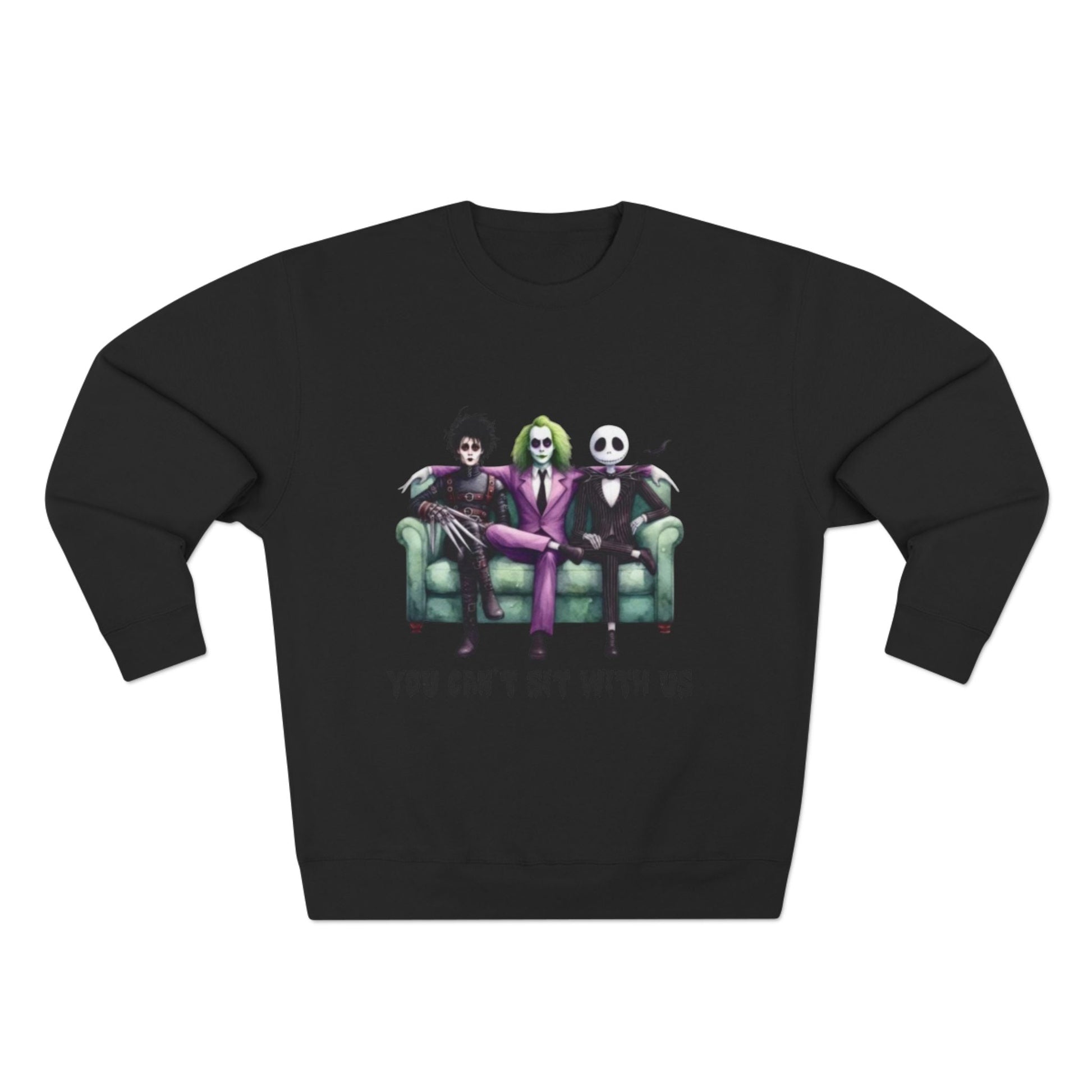 Horror Lover Sweetshirt Unisex Crewneck Sweatshirt - 'You Can't Sit With Us' Halloween Vibe, Cozy Gift for Fans, Fun Casual Wear, Perfect for Fall, Spooky [...] - Metamorphosis Creations