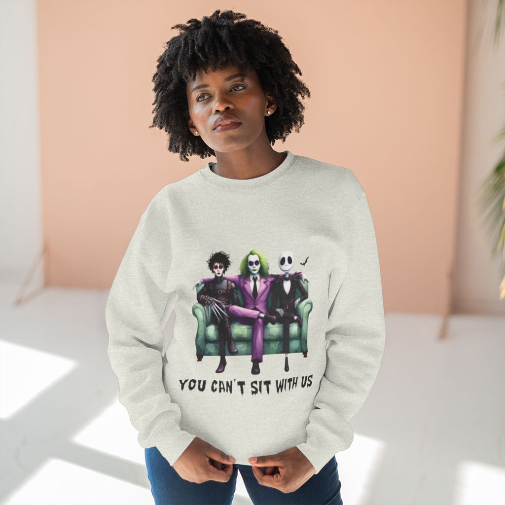 Horror Lover Sweetshirt Unisex Crewneck Sweatshirt - 'You Can't Sit With Us' Halloween Vibe, Cozy Gift for Fans, Fun Casual Wear, Perfect for Fall, Spooky [...] - Metamorphosis Creations