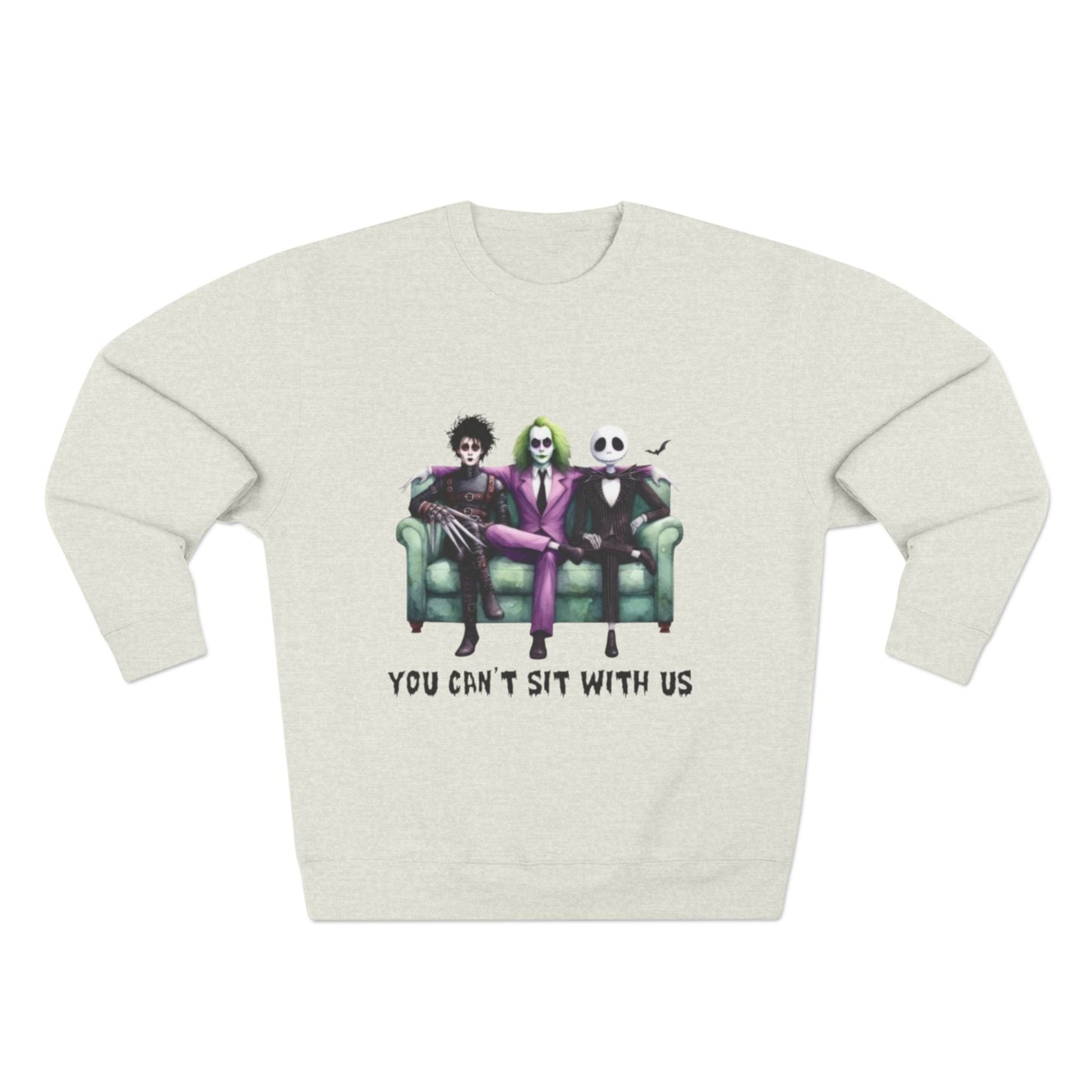 Horror Lover Sweetshirt Unisex Crewneck Sweatshirt - 'You Can't Sit With Us' Halloween Vibe, Cozy Gift for Fans, Fun Casual Wear, Perfect for Fall, Spooky [...] - Metamorphosis Creations