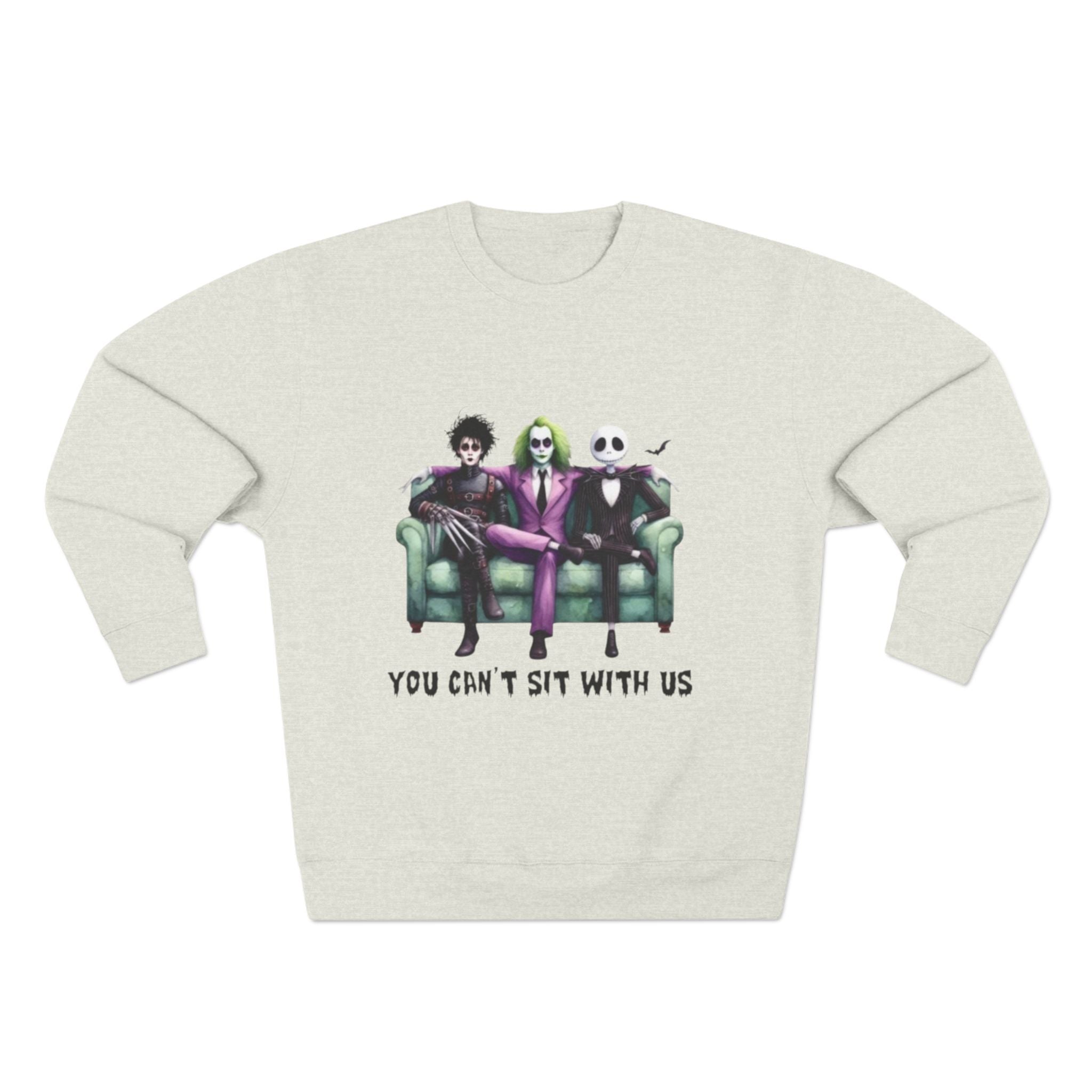 Horror Lover Sweetshirt Unisex Crewneck Sweatshirt - 'You Can't Sit With Us' Halloween Vibe, Cozy Gift for Fans, Fun Casual Wear, Perfect for Fall, Spooky [...] - Metamorphosis Creations