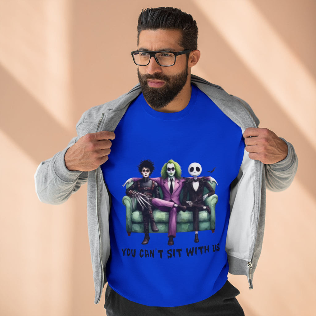 Horror Lover Sweetshirt Unisex Crewneck Sweatshirt - 'You Can't Sit With Us' Halloween Vibe, Cozy Gift for Fans, Fun Casual Wear, Perfect for Fall, Spooky [...] - Metamorphosis Creations