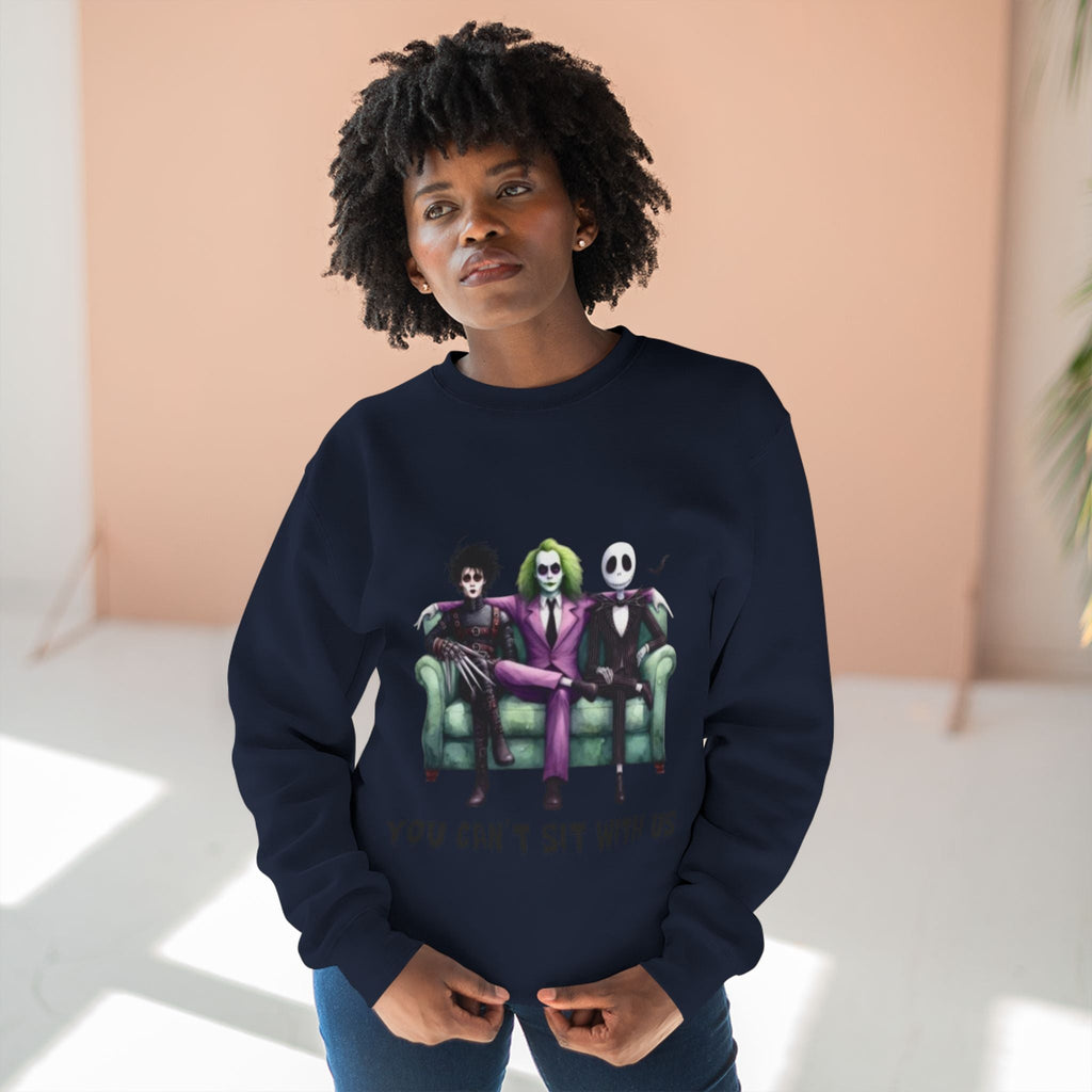 Horror Lover Sweetshirt Unisex Crewneck Sweatshirt - 'You Can't Sit With Us' Halloween Vibe, Cozy Gift for Fans, Fun Casual Wear, Perfect for Fall, Spooky [...] - Metamorphosis Creations