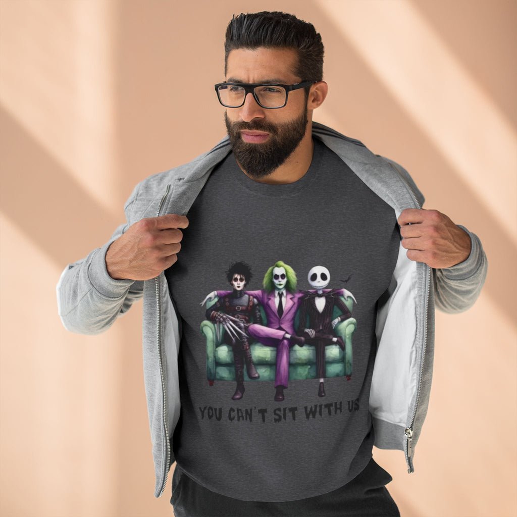 Horror Lover Sweetshirt Unisex Crewneck Sweatshirt - 'You Can't Sit With Us' Halloween Vibe, Cozy Gift for Fans, Fun Casual Wear, Perfect for Fall, Spooky [...] - Metamorphosis Creations