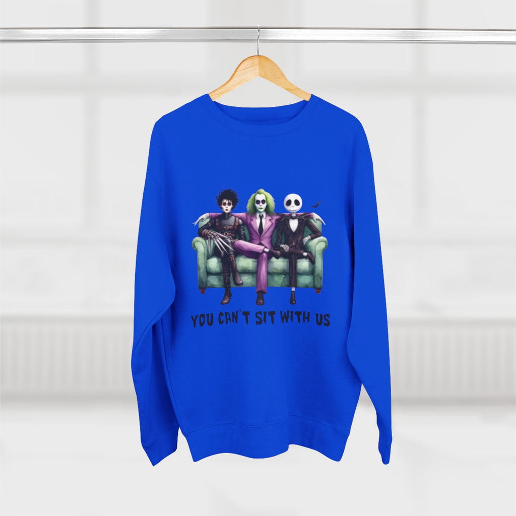 Horror Lover Sweetshirt Unisex Crewneck Sweatshirt - 'You Can't Sit With Us' Halloween Vibe, Cozy Gift for Fans, Fun Casual Wear, Perfect for Fall, Spooky [...] - Metamorphosis Creations