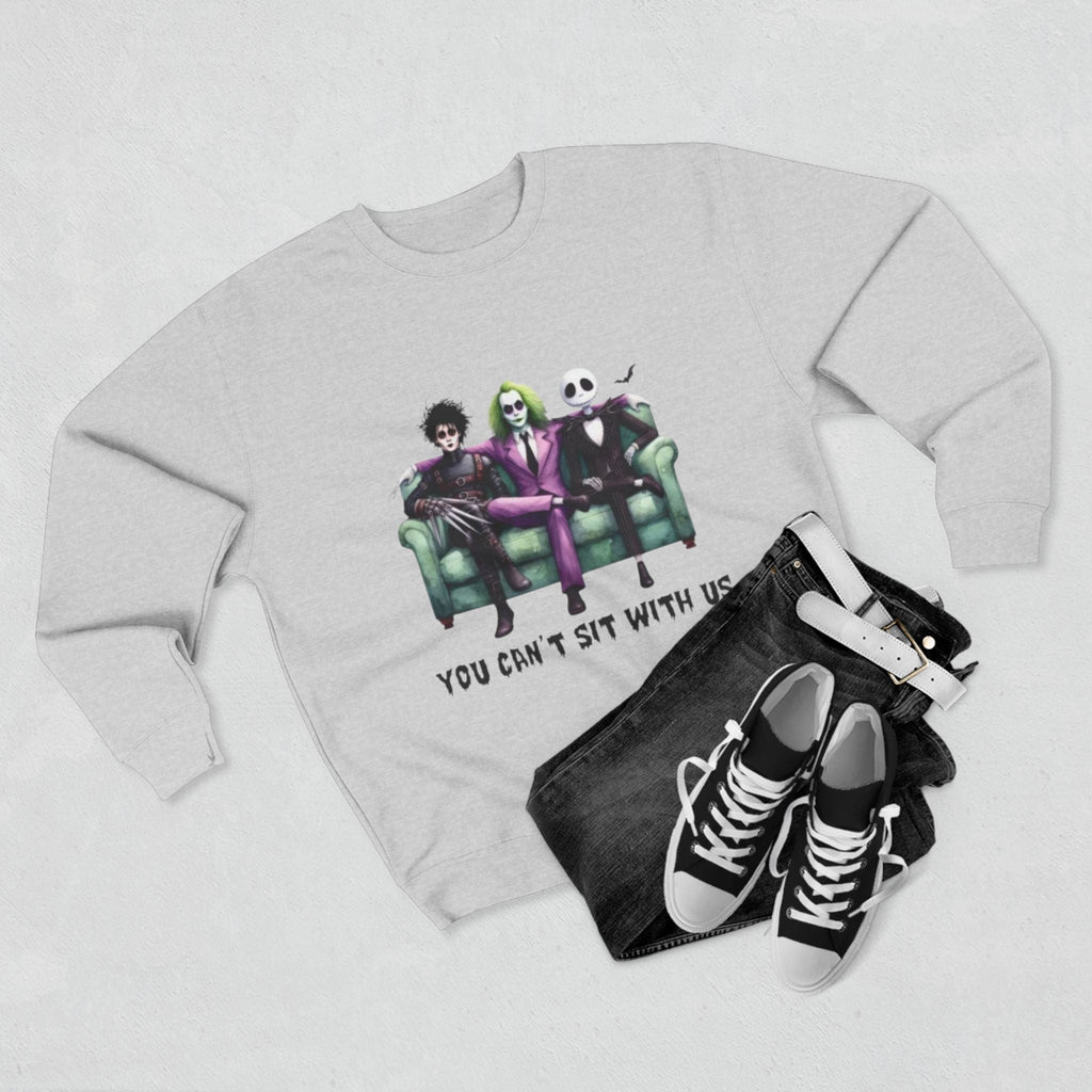 Horror Lover Sweetshirt Unisex Crewneck Sweatshirt - 'You Can't Sit With Us' Halloween Vibe, Cozy Gift for Fans, Fun Casual Wear, Perfect for Fall, Spooky [...] - Metamorphosis Creations