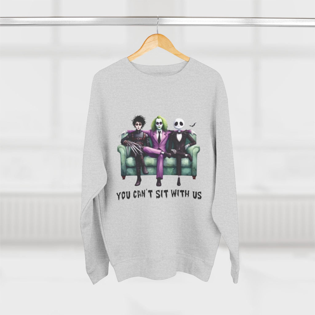 Horror Lover Sweetshirt Unisex Crewneck Sweatshirt - 'You Can't Sit With Us' Halloween Vibe, Cozy Gift for Fans, Fun Casual Wear, Perfect for Fall, Spooky [...] - Metamorphosis Creations