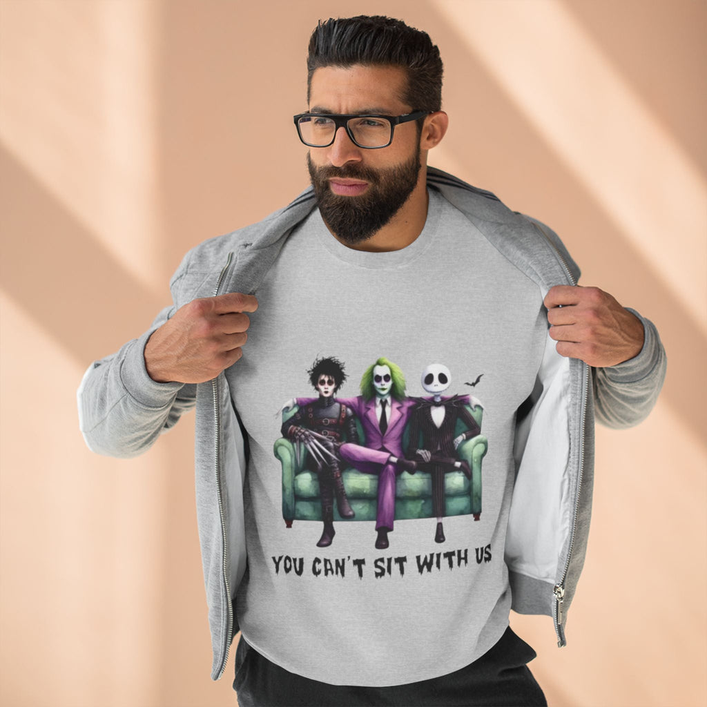 Horror Lover Sweetshirt Unisex Crewneck Sweatshirt - 'You Can't Sit With Us' Halloween Vibe, Cozy Gift for Fans, Fun Casual Wear, Perfect for Fall, Spooky [...] - Metamorphosis Creations