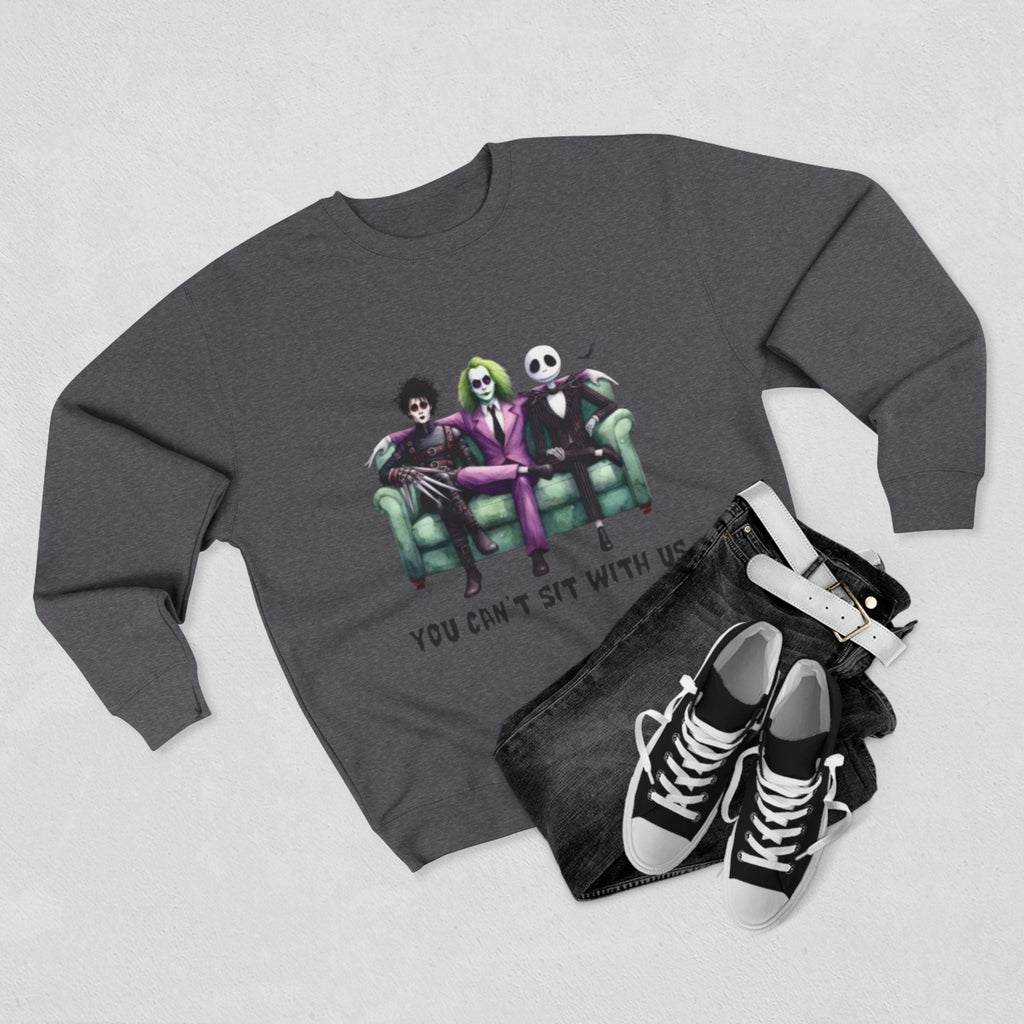 Horror Lover Sweetshirt Unisex Crewneck Sweatshirt - 'You Can't Sit With Us' Halloween Vibe, Cozy Gift for Fans, Fun Casual Wear, Perfect for Fall, Spooky [...] - Metamorphosis Creations