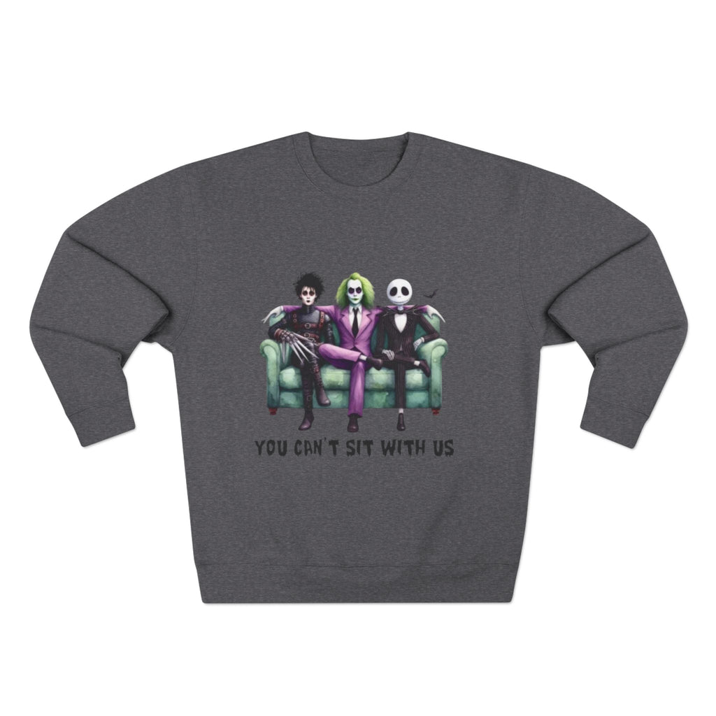 Horror Lover Sweetshirt Unisex Crewneck Sweatshirt - 'You Can't Sit With Us' Halloween Vibe, Cozy Gift for Fans, Fun Casual Wear, Perfect for Fall, Spooky [...] - Metamorphosis Creations
