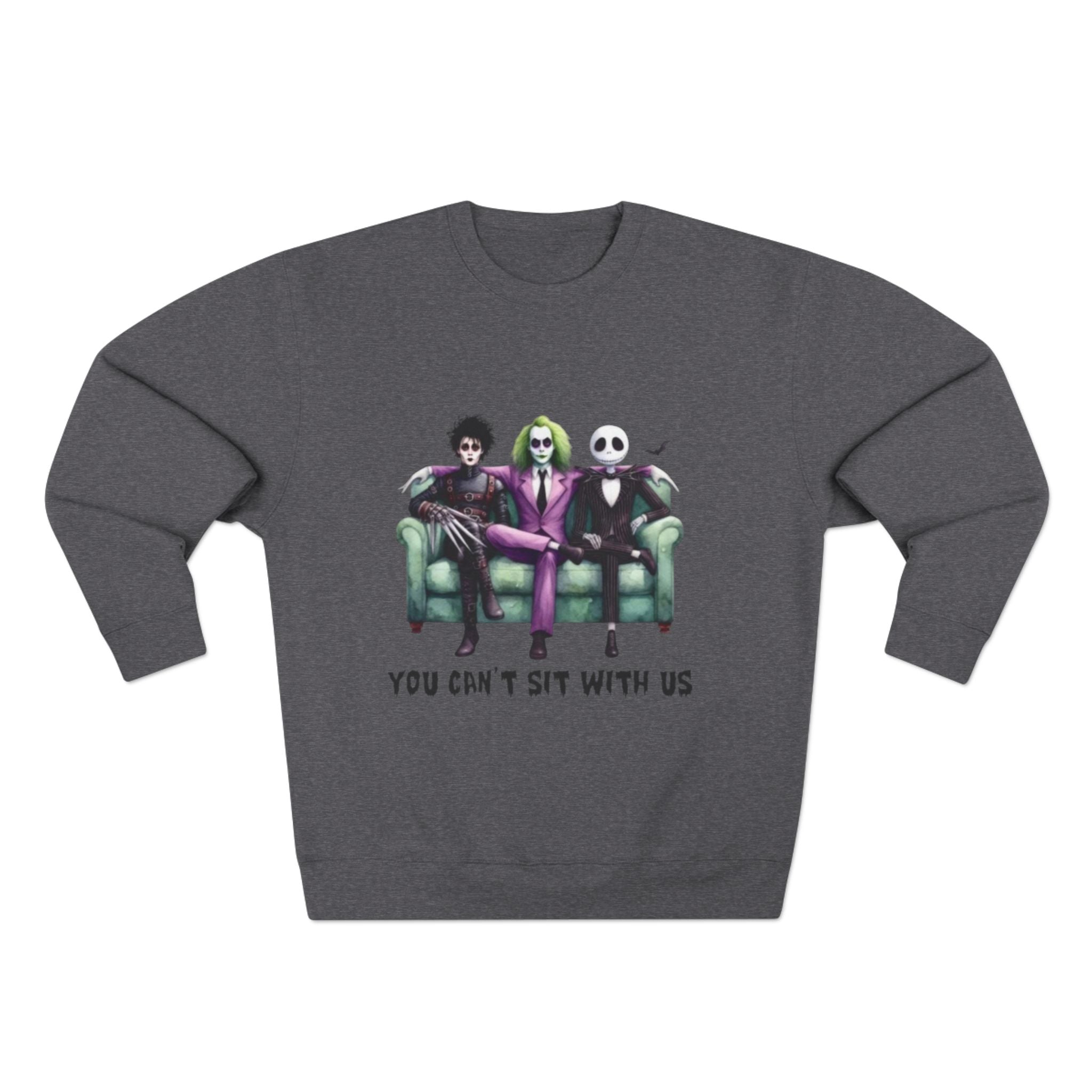 Horror Lover Sweetshirt Unisex Crewneck Sweatshirt - 'You Can't Sit With Us' Halloween Vibe, Cozy Gift for Fans, Fun Casual Wear, Perfect for Fall, Spooky [...] - Metamorphosis Creations