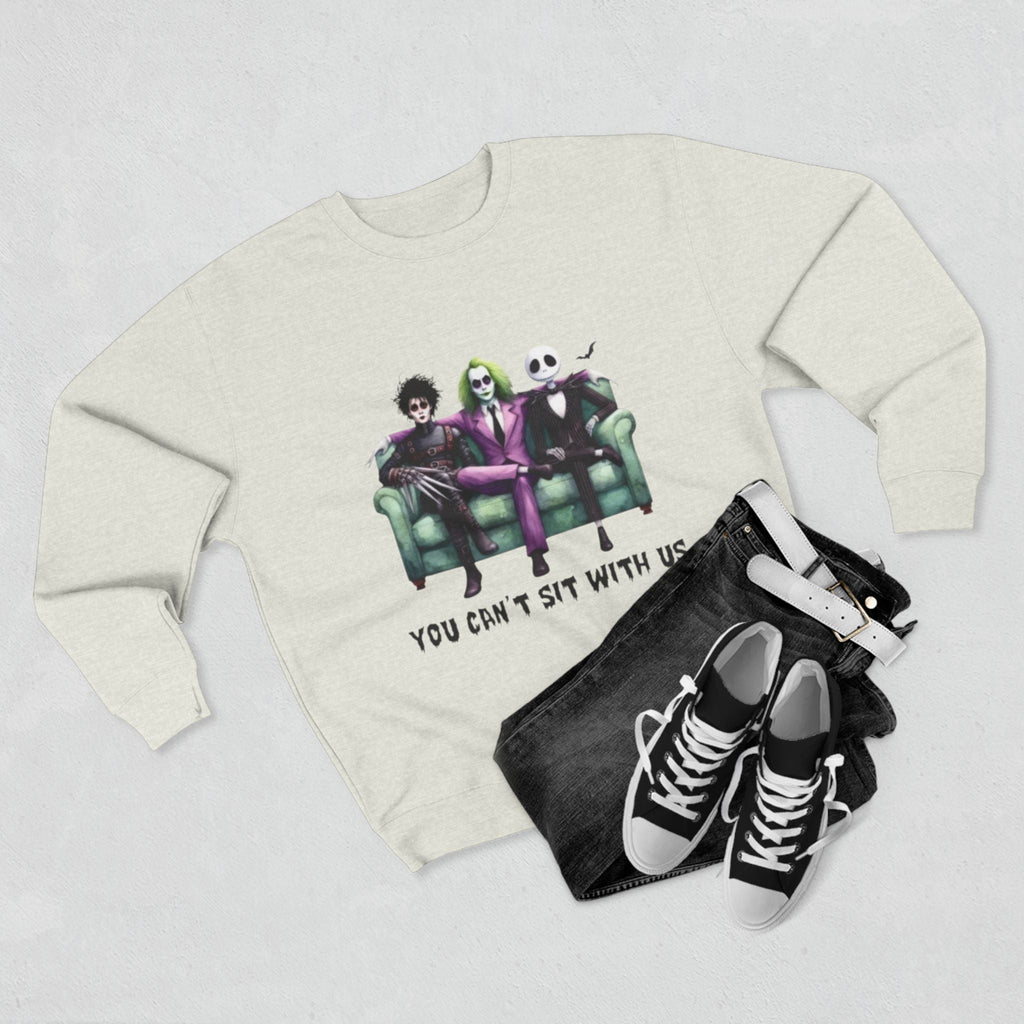 Horror Lover Sweetshirt Unisex Crewneck Sweatshirt - 'You Can't Sit With Us' Halloween Vibe, Cozy Gift for Fans, Fun Casual Wear, Perfect for Fall, Spooky [...] - Metamorphosis Creations
