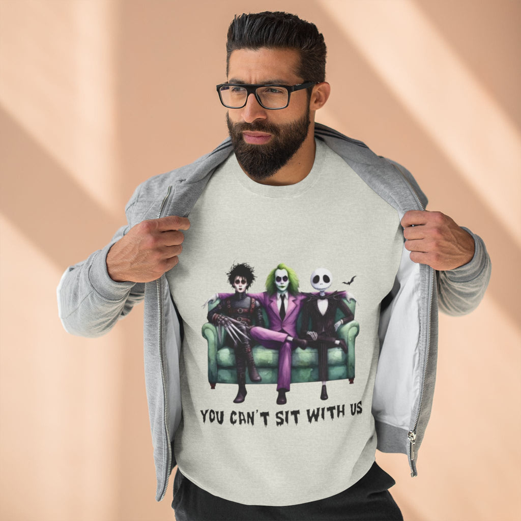 Horror Lover Sweetshirt Unisex Crewneck Sweatshirt - 'You Can't Sit With Us' Halloween Vibe, Cozy Gift for Fans, Fun Casual Wear, Perfect for Fall, Spooky [...] - Metamorphosis Creations