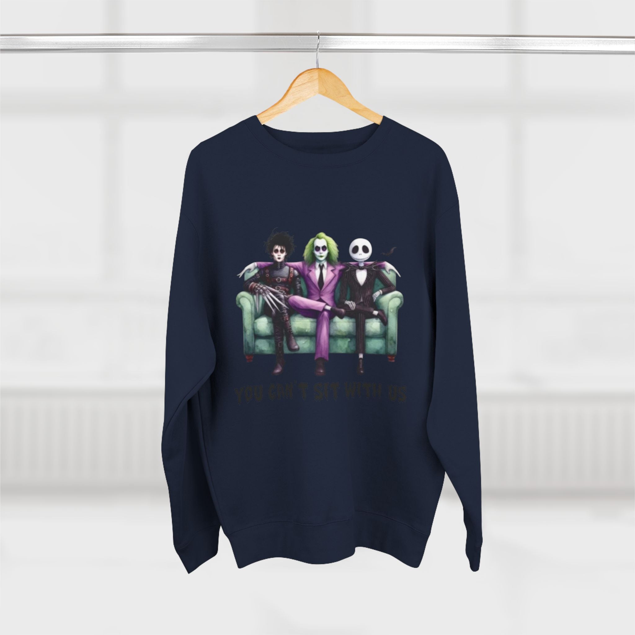 Horror Lover Sweetshirt Unisex Crewneck Sweatshirt - 'You Can't Sit With Us' Halloween Vibe, Cozy Gift for Fans, Fun Casual Wear, Perfect for Fall, Spooky [...] - Metamorphosis Creations