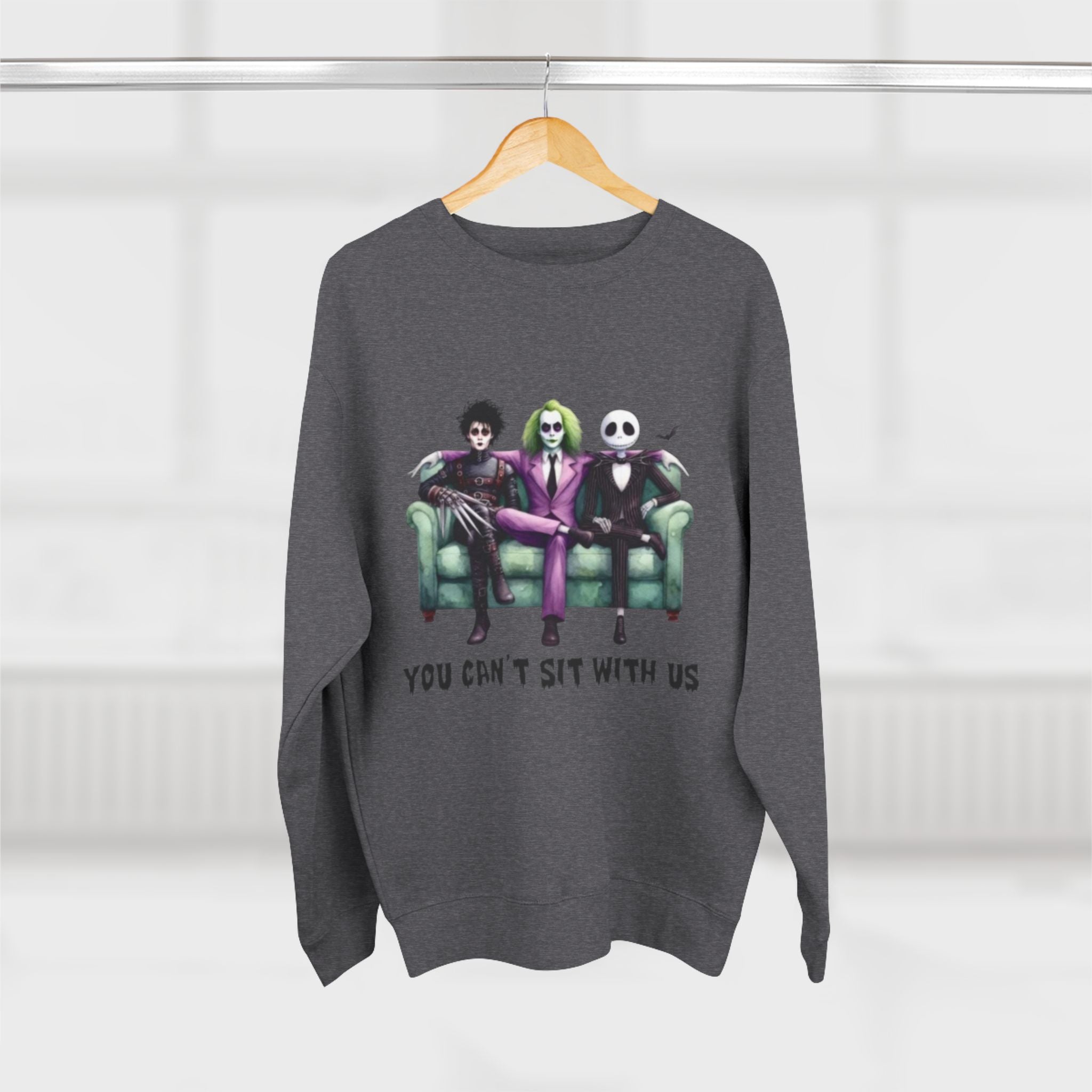 Horror Lover Sweetshirt Unisex Crewneck Sweatshirt - 'You Can't Sit With Us' Halloween Vibe, Cozy Gift for Fans, Fun Casual Wear, Perfect for Fall, Spooky [...] - Metamorphosis Creations